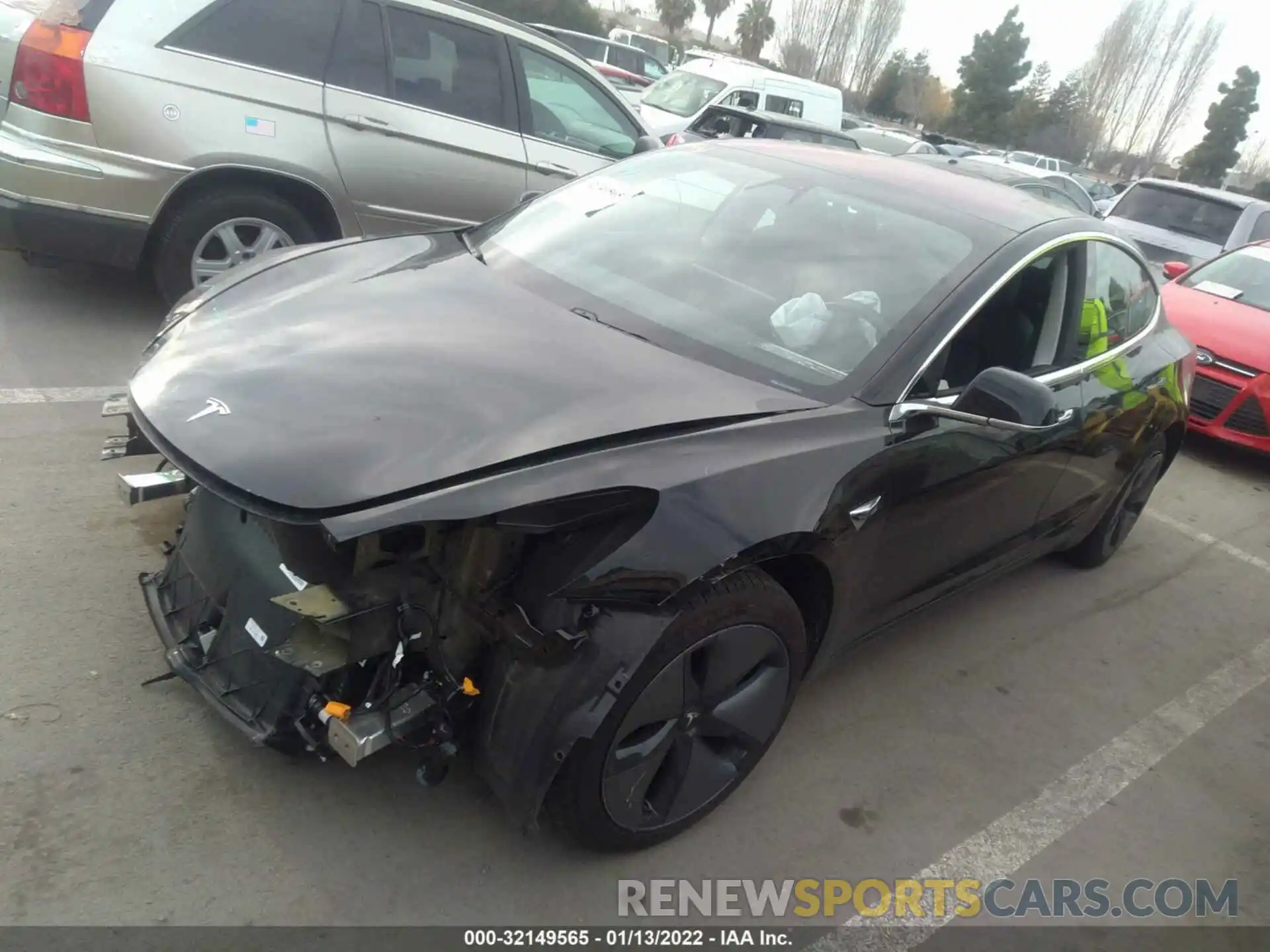 2 Photograph of a damaged car 5YJ3E1EA7KF313377 TESLA MODEL 3 2019