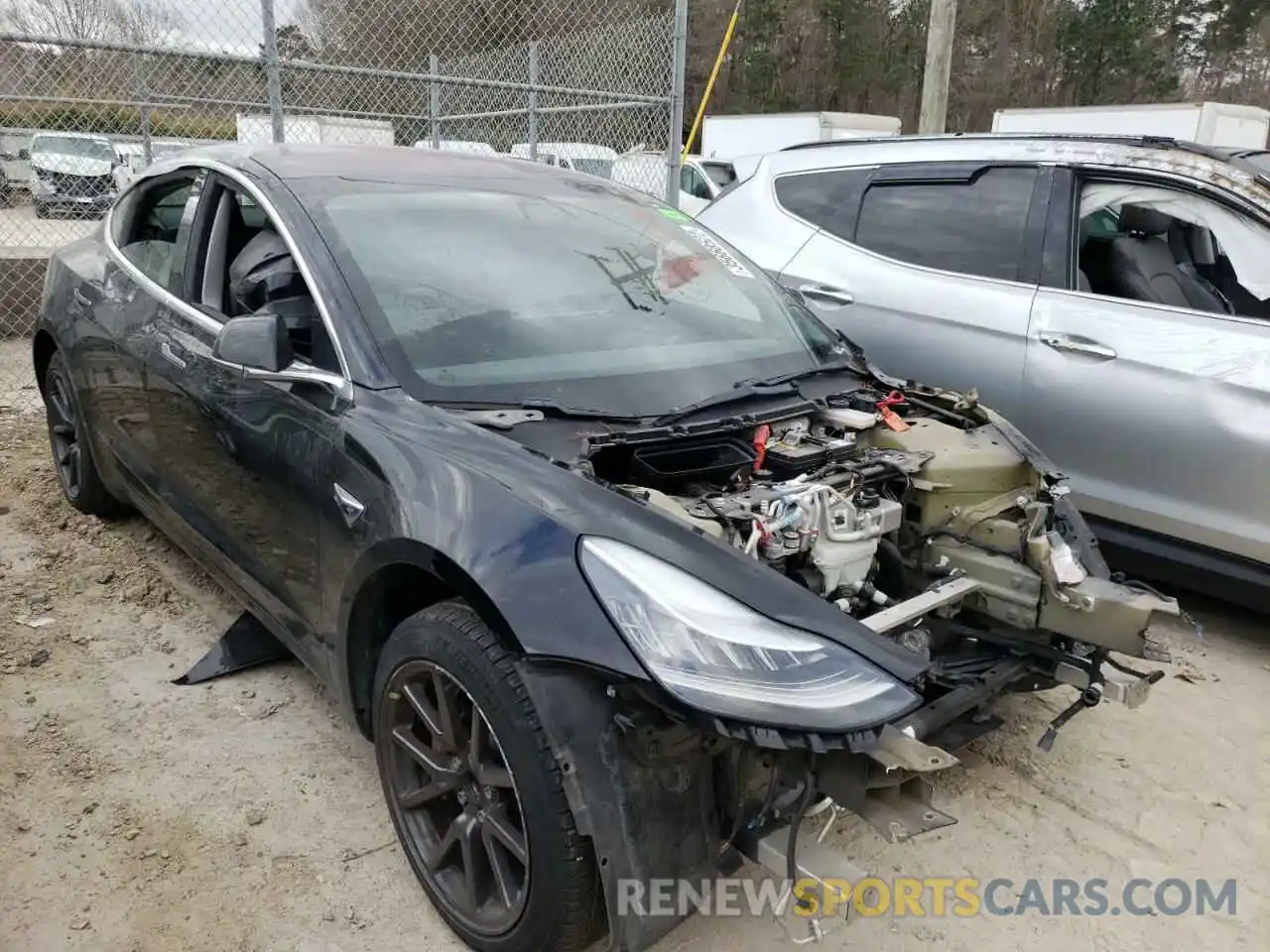 1 Photograph of a damaged car 5YJ3E1EA7KF321558 TESLA MODEL 3 2019