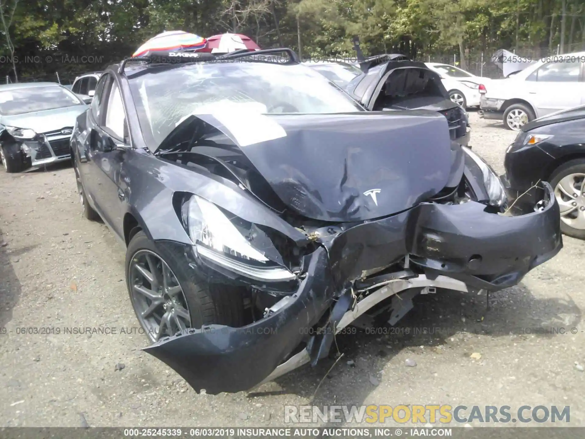 1 Photograph of a damaged car 5YJ3E1EA7KF321706 TESLA MODEL 3 2019