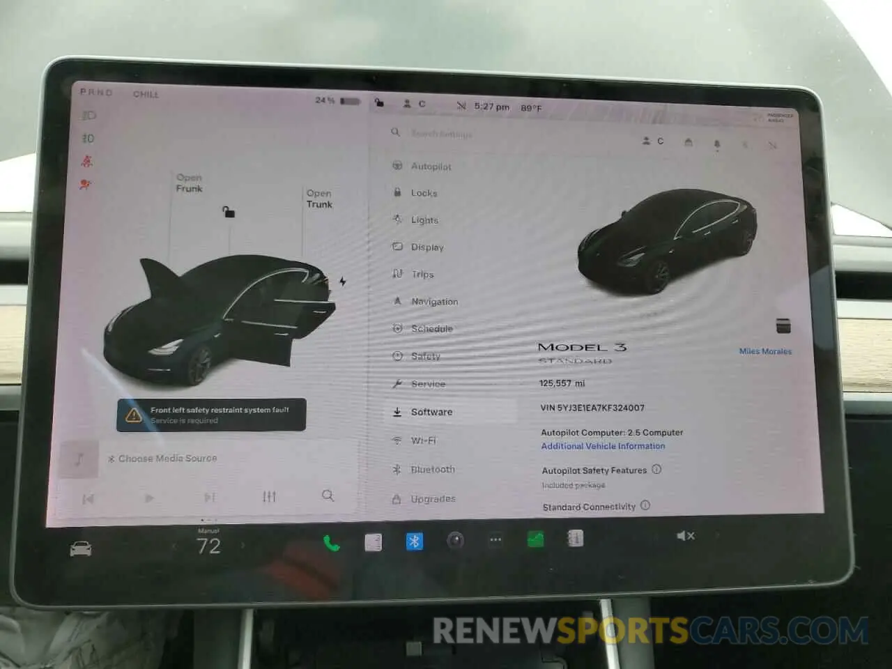 9 Photograph of a damaged car 5YJ3E1EA7KF324007 TESLA MODEL 3 2019