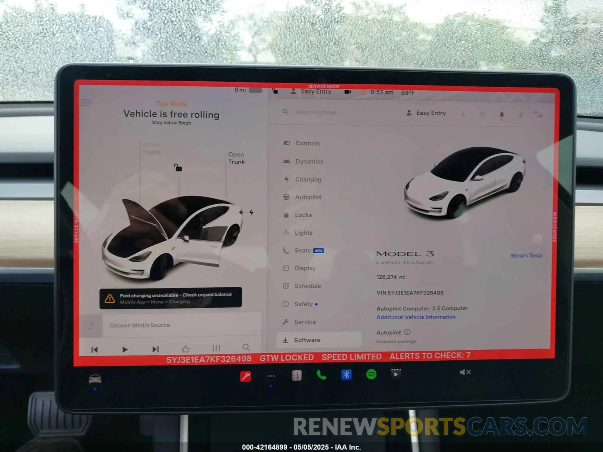 19 Photograph of a damaged car 5YJ3E1EA7KF326498 TESLA MODEL 3 2019