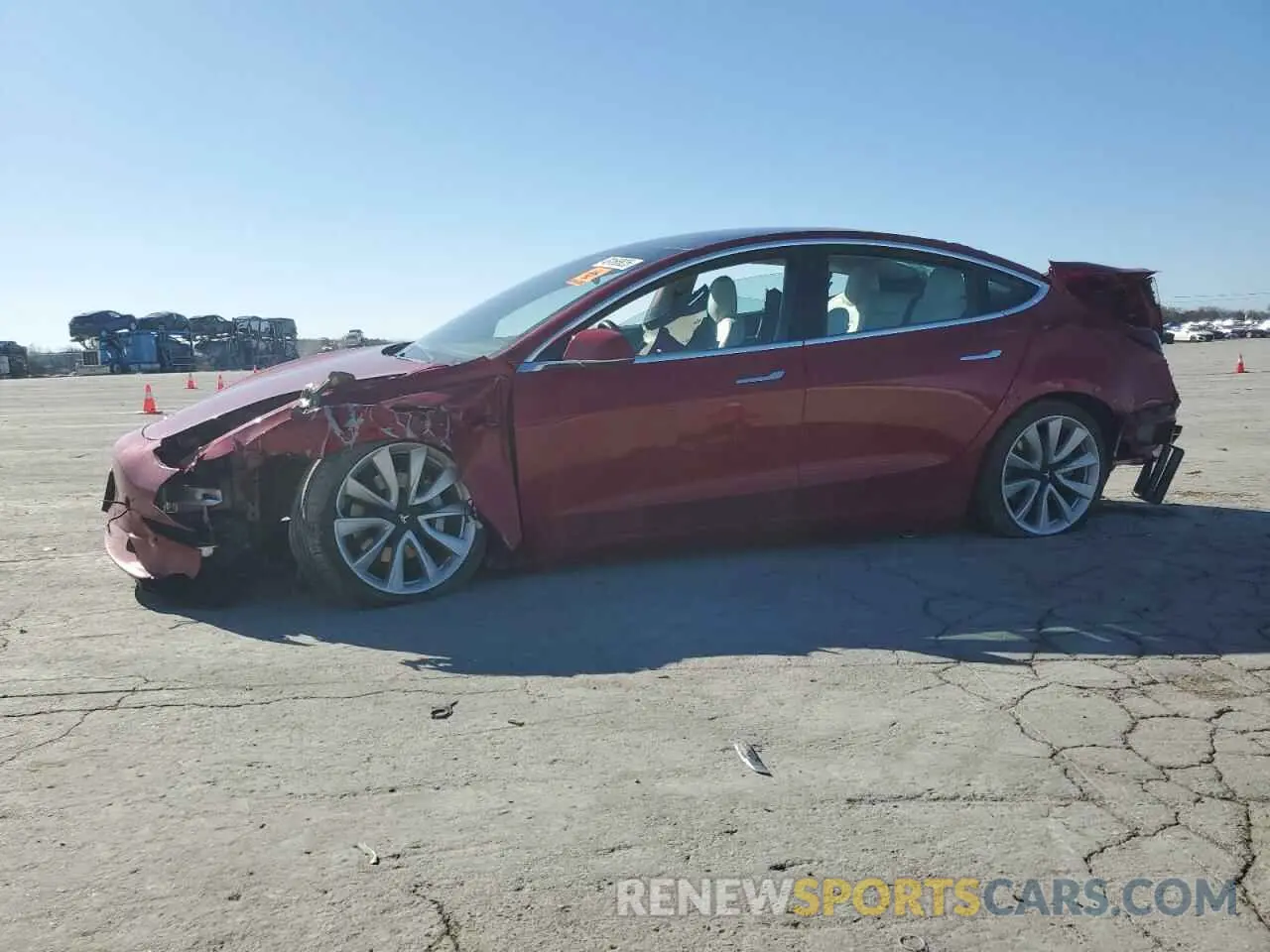 1 Photograph of a damaged car 5YJ3E1EA7KF332737 TESLA MODEL 3 2019