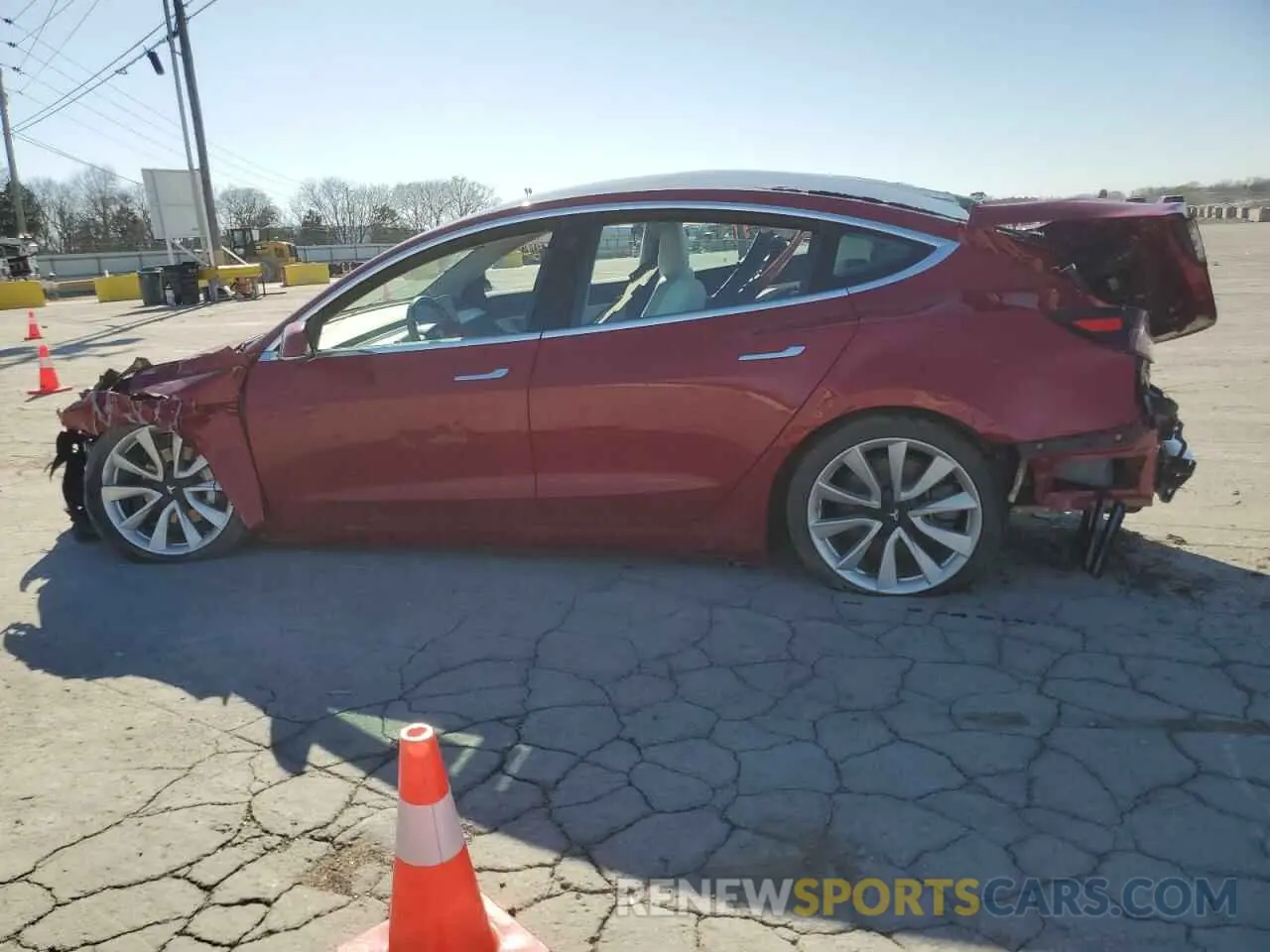 2 Photograph of a damaged car 5YJ3E1EA7KF332737 TESLA MODEL 3 2019