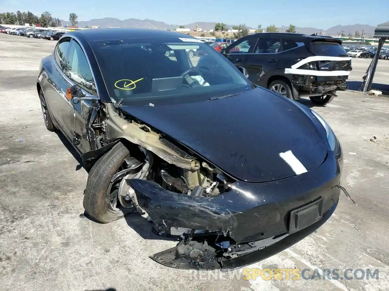 1 Photograph of a damaged car 5YJ3E1EA7KF362028 TESLA MODEL 3 2019