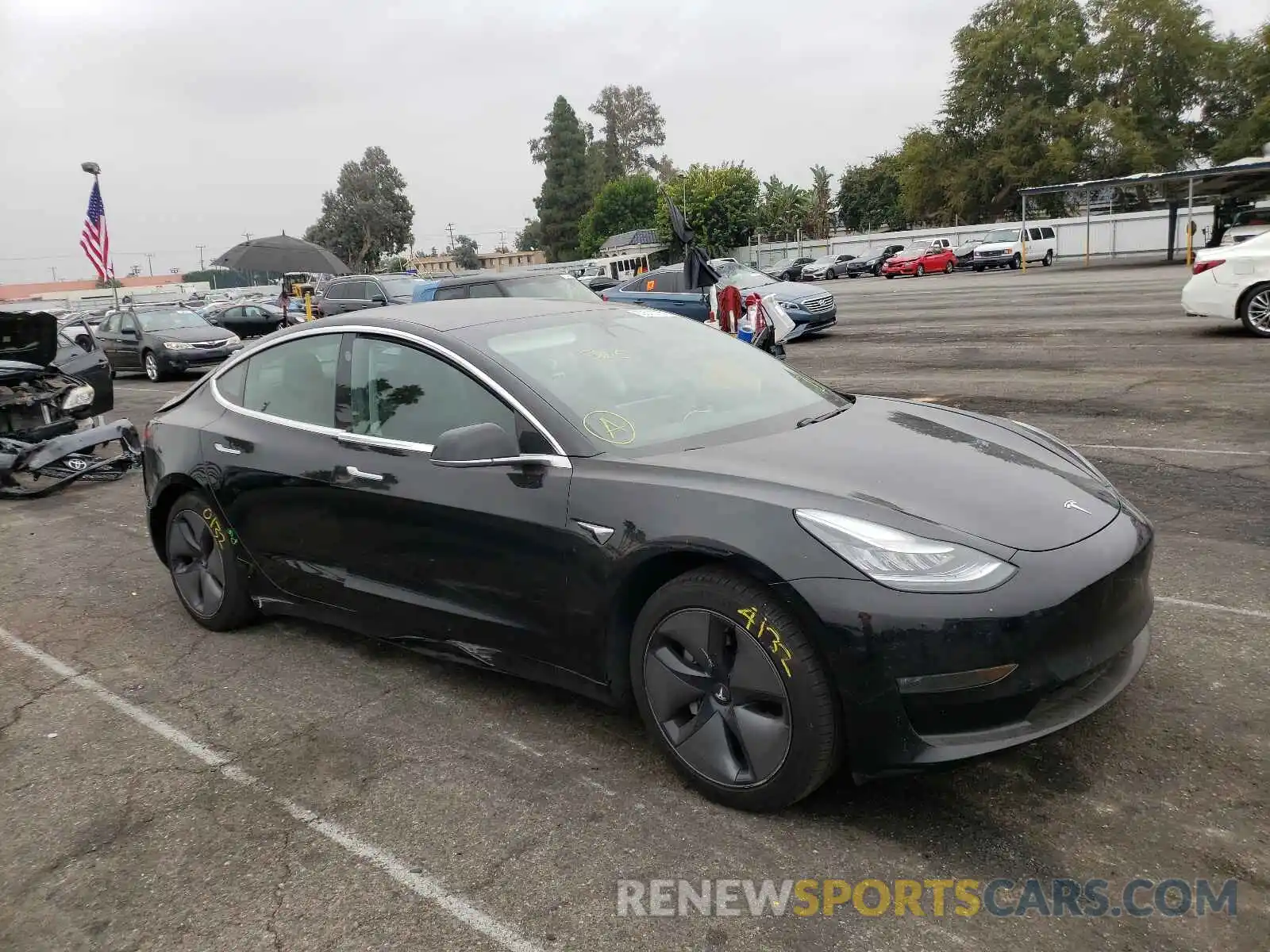 1 Photograph of a damaged car 5YJ3E1EA7KF398267 TESLA MODEL 3 2019