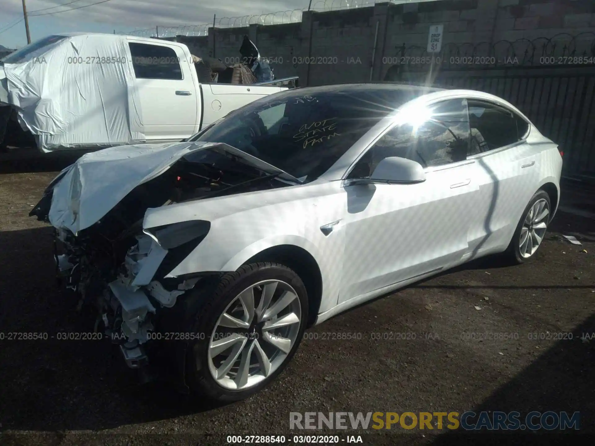 2 Photograph of a damaged car 5YJ3E1EA7KF402429 TESLA MODEL 3 2019