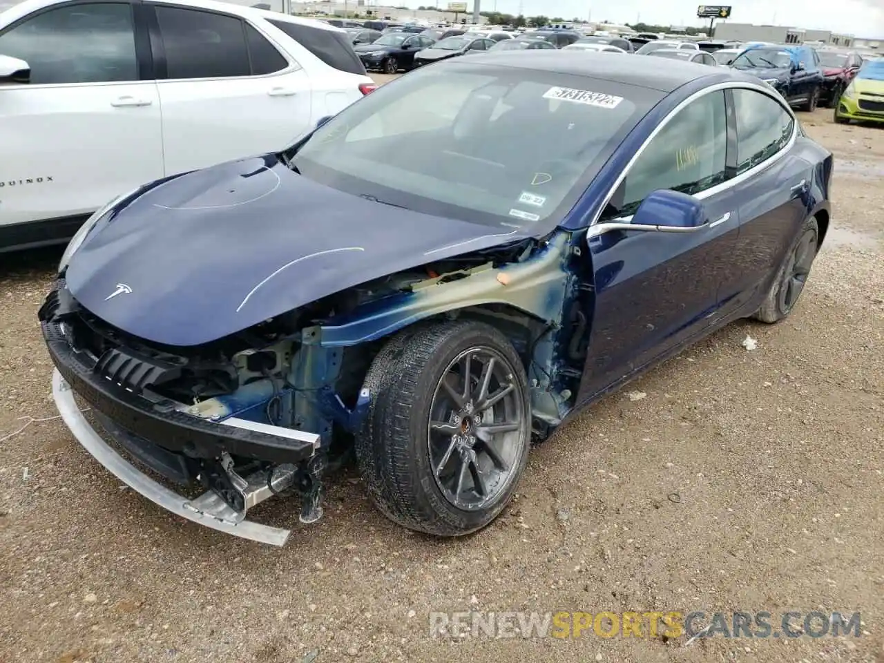 2 Photograph of a damaged car 5YJ3E1EA7KF411762 TESLA MODEL 3 2019