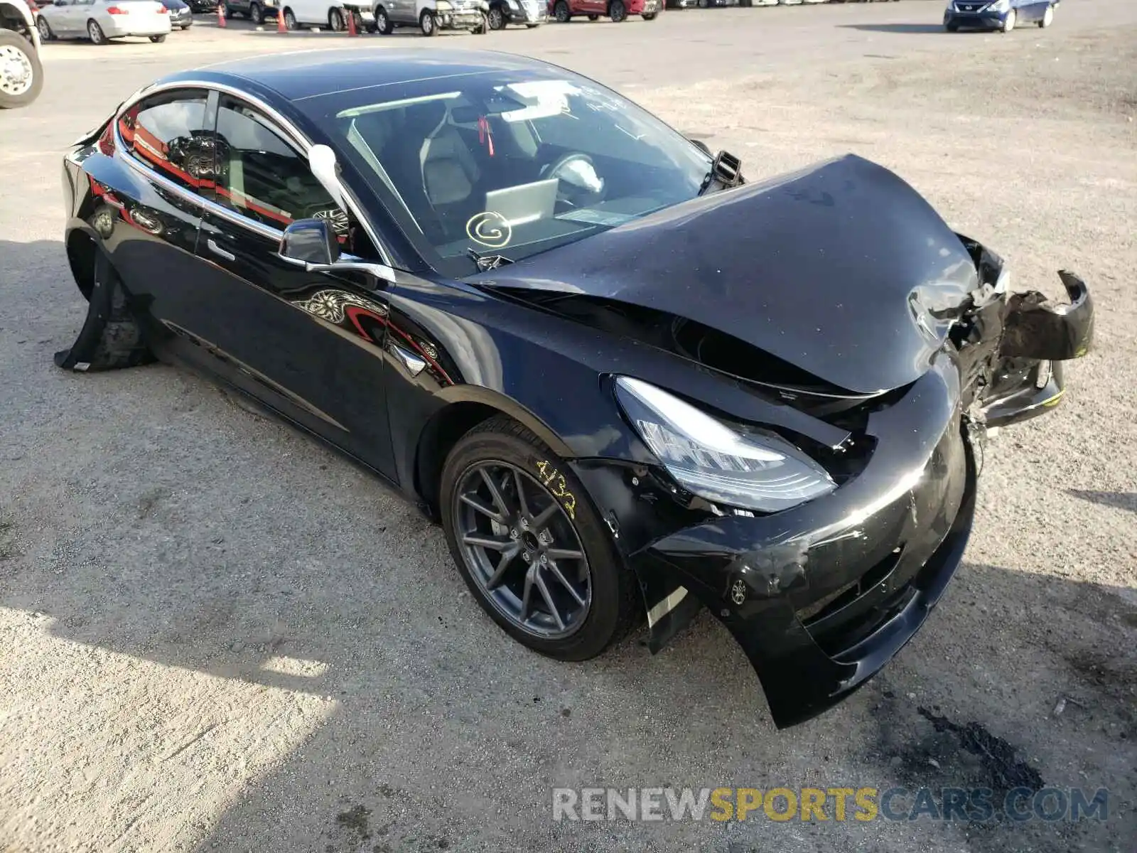 1 Photograph of a damaged car 5YJ3E1EA7KF415827 TESLA MODEL 3 2019