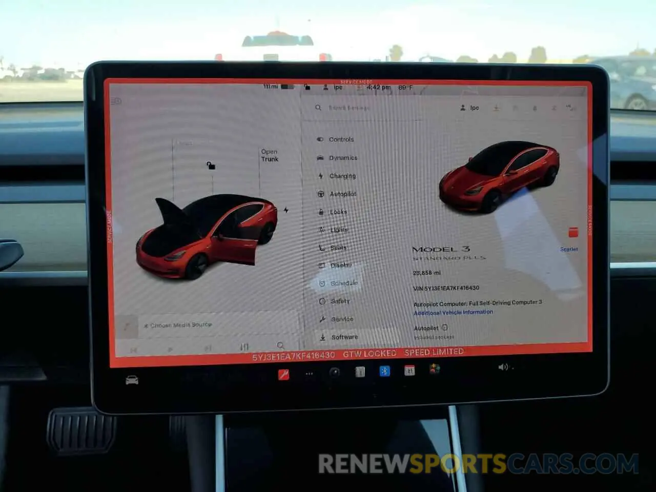 9 Photograph of a damaged car 5YJ3E1EA7KF416430 TESLA MODEL 3 2019