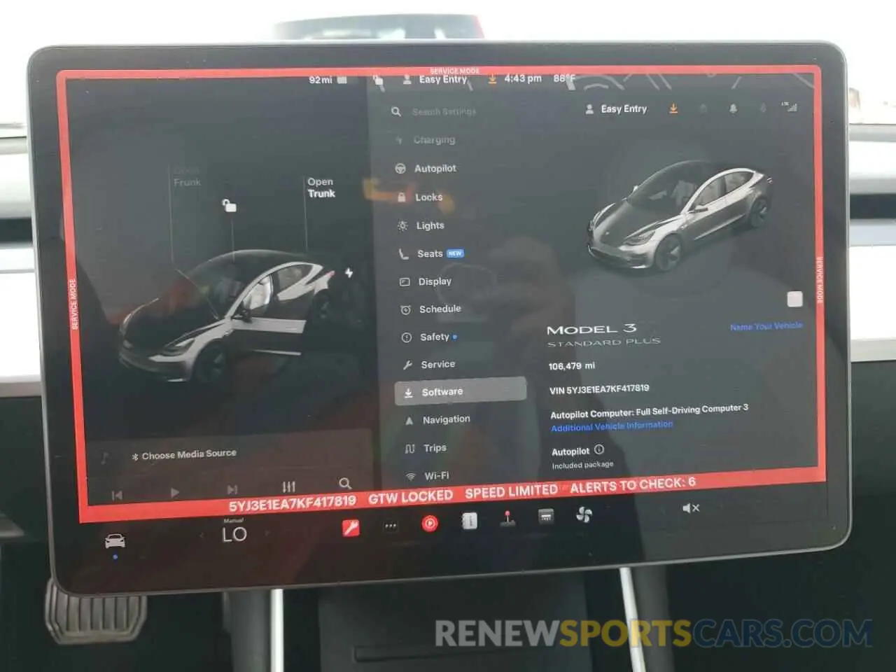 9 Photograph of a damaged car 5YJ3E1EA7KF417819 TESLA MODEL 3 2019