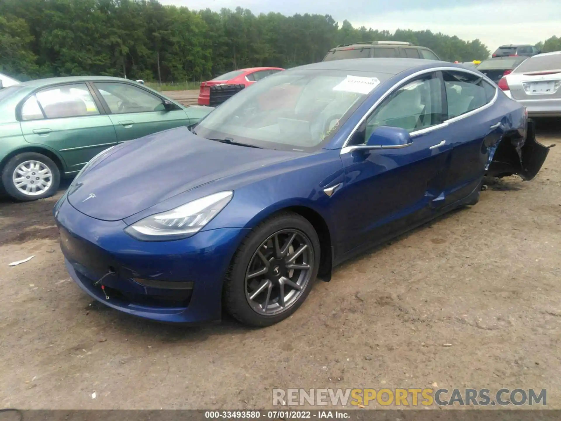 2 Photograph of a damaged car 5YJ3E1EA7KF419294 TESLA MODEL 3 2019