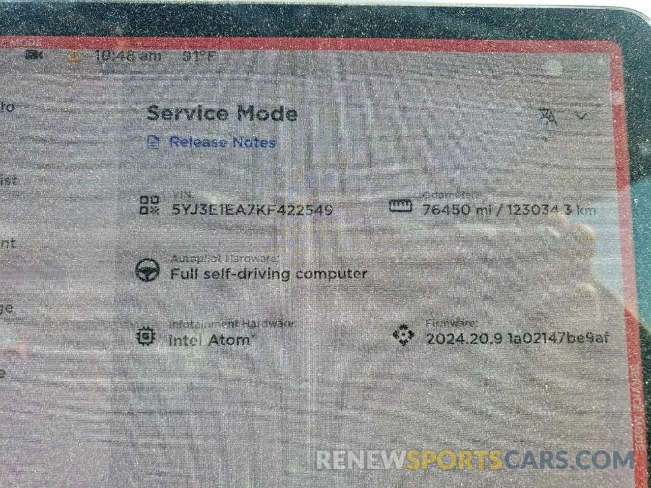 9 Photograph of a damaged car 5YJ3E1EA7KF422549 TESLA MODEL 3 2019