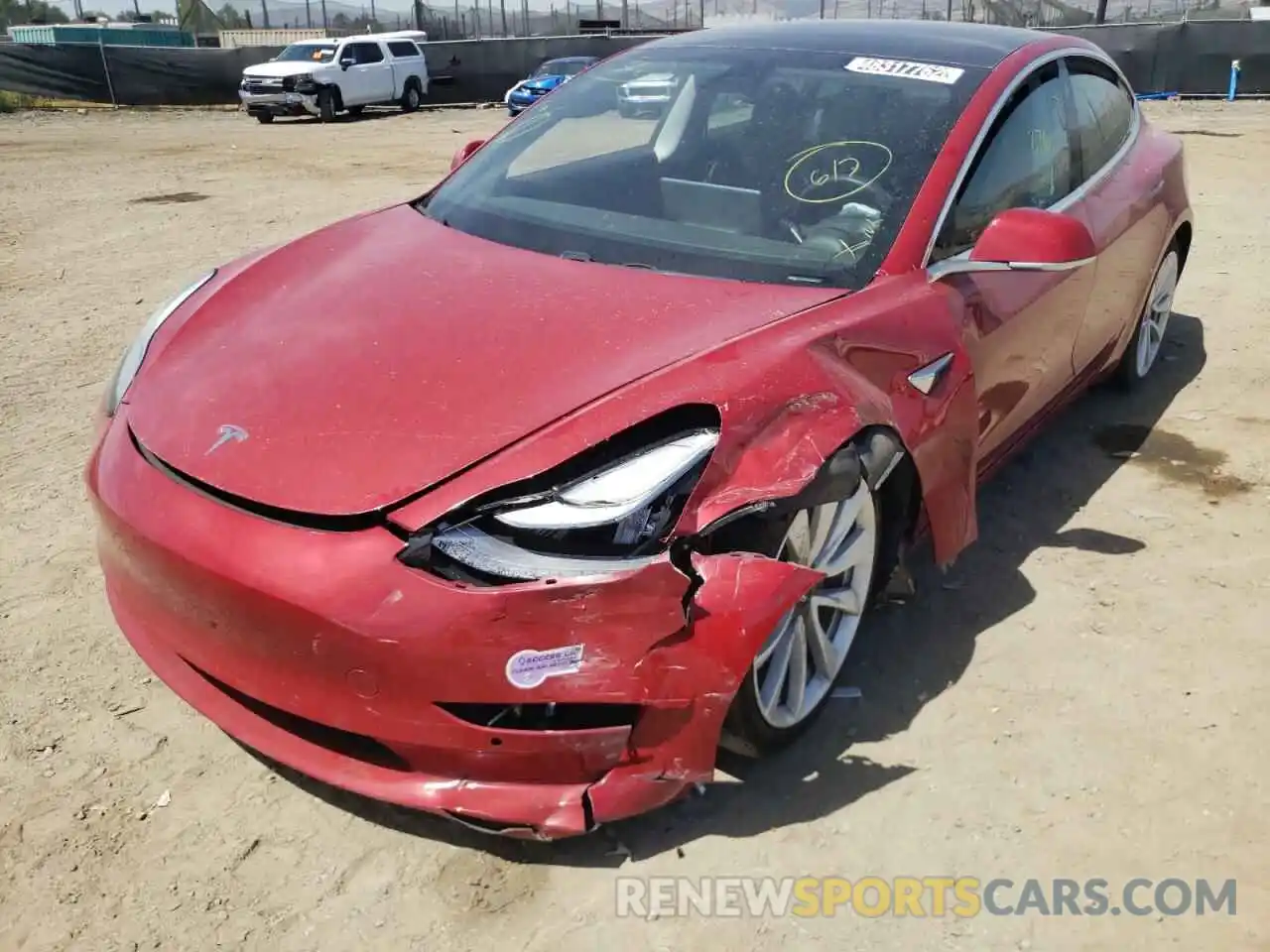 2 Photograph of a damaged car 5YJ3E1EA7KF428433 TESLA MODEL 3 2019