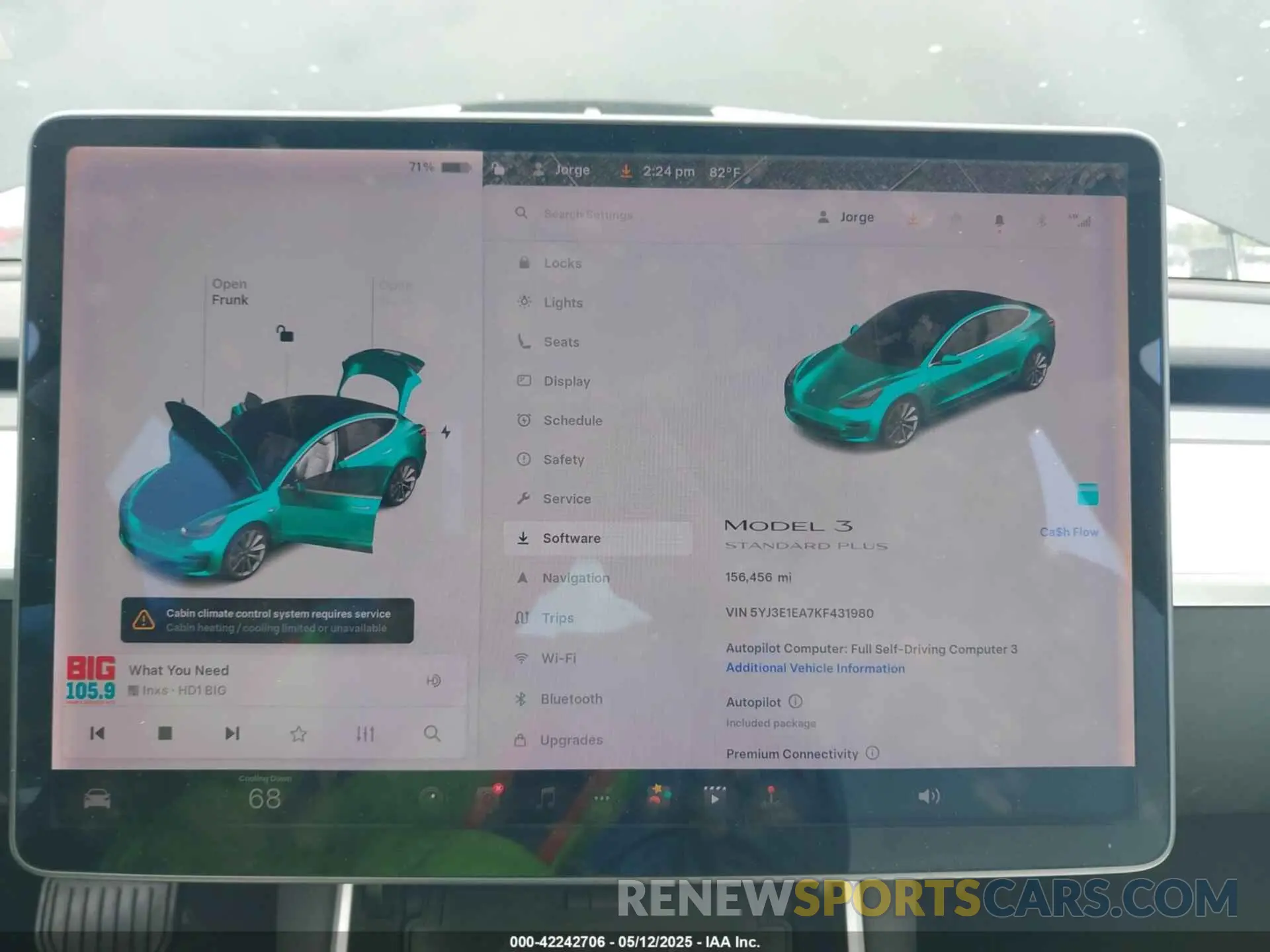 7 Photograph of a damaged car 5YJ3E1EA7KF431980 TESLA MODEL 3 2019