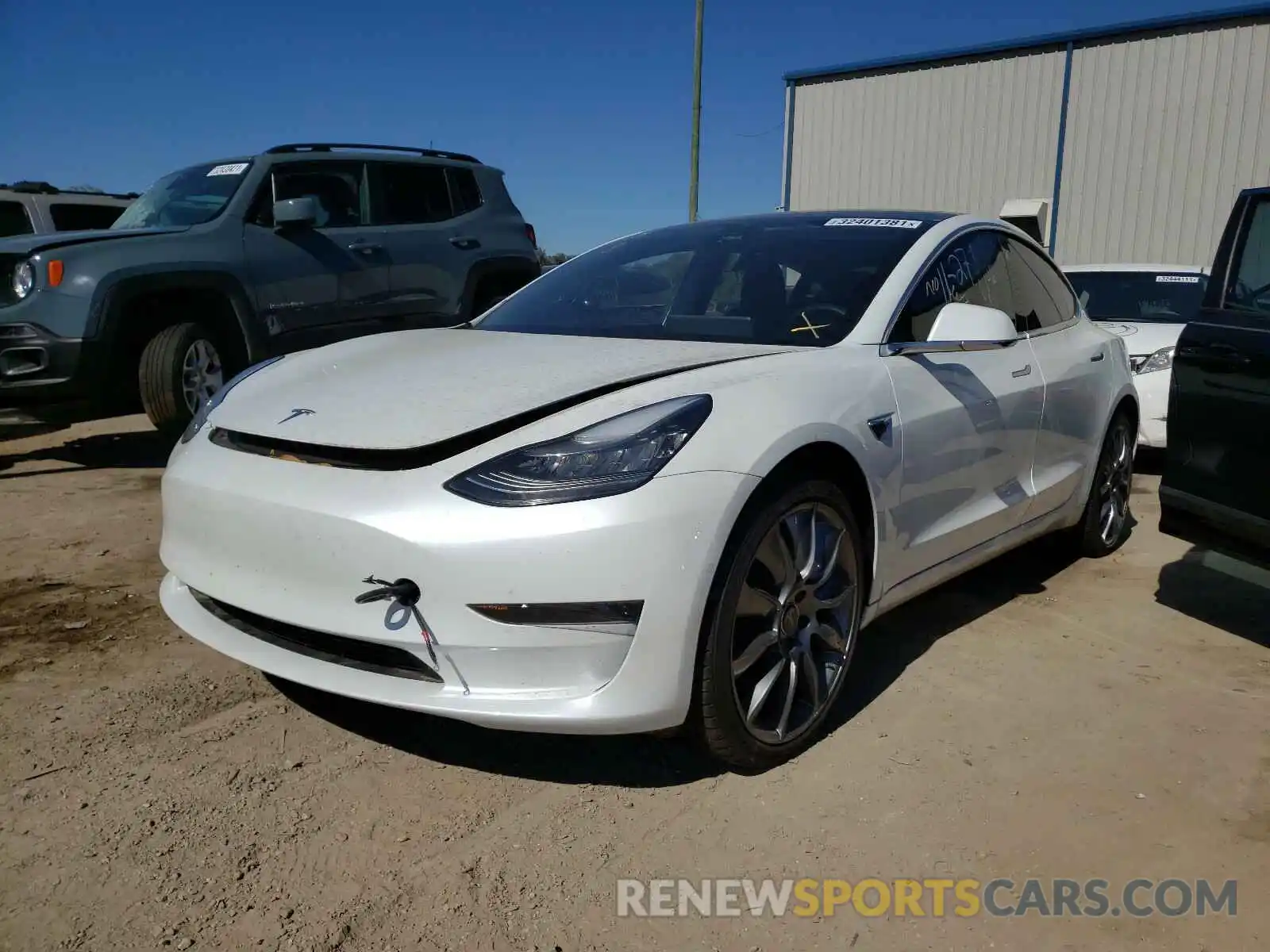 2 Photograph of a damaged car 5YJ3E1EA7KF446494 TESLA MODEL 3 2019