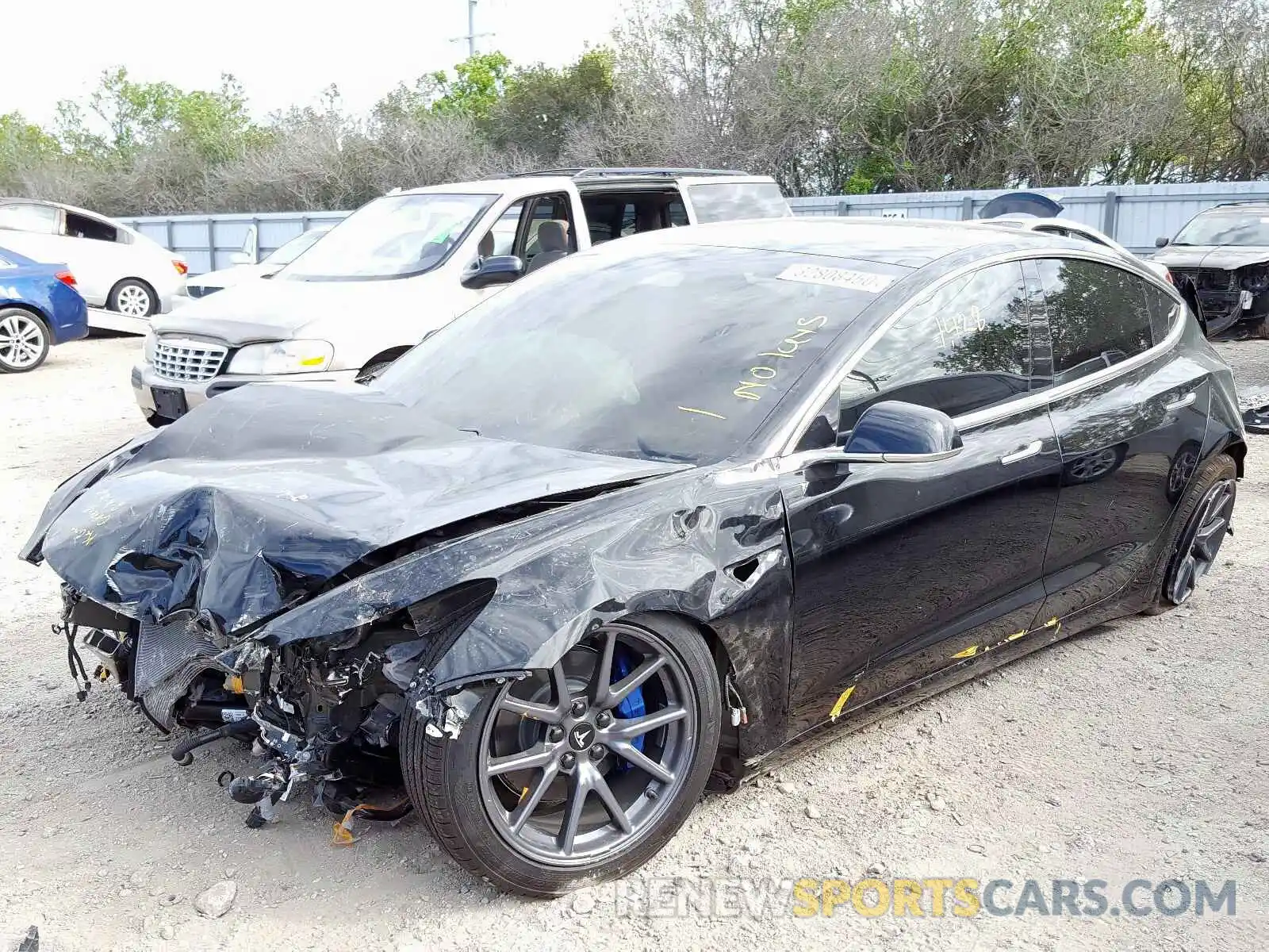 2 Photograph of a damaged car 5YJ3E1EA7KF484291 TESLA MODEL 3 2019