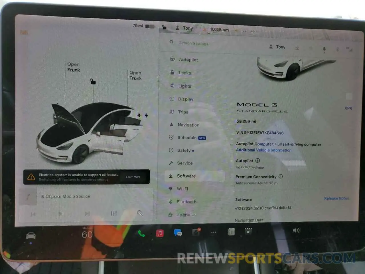 9 Photograph of a damaged car 5YJ3E1EA7KF484596 TESLA MODEL 3 2019