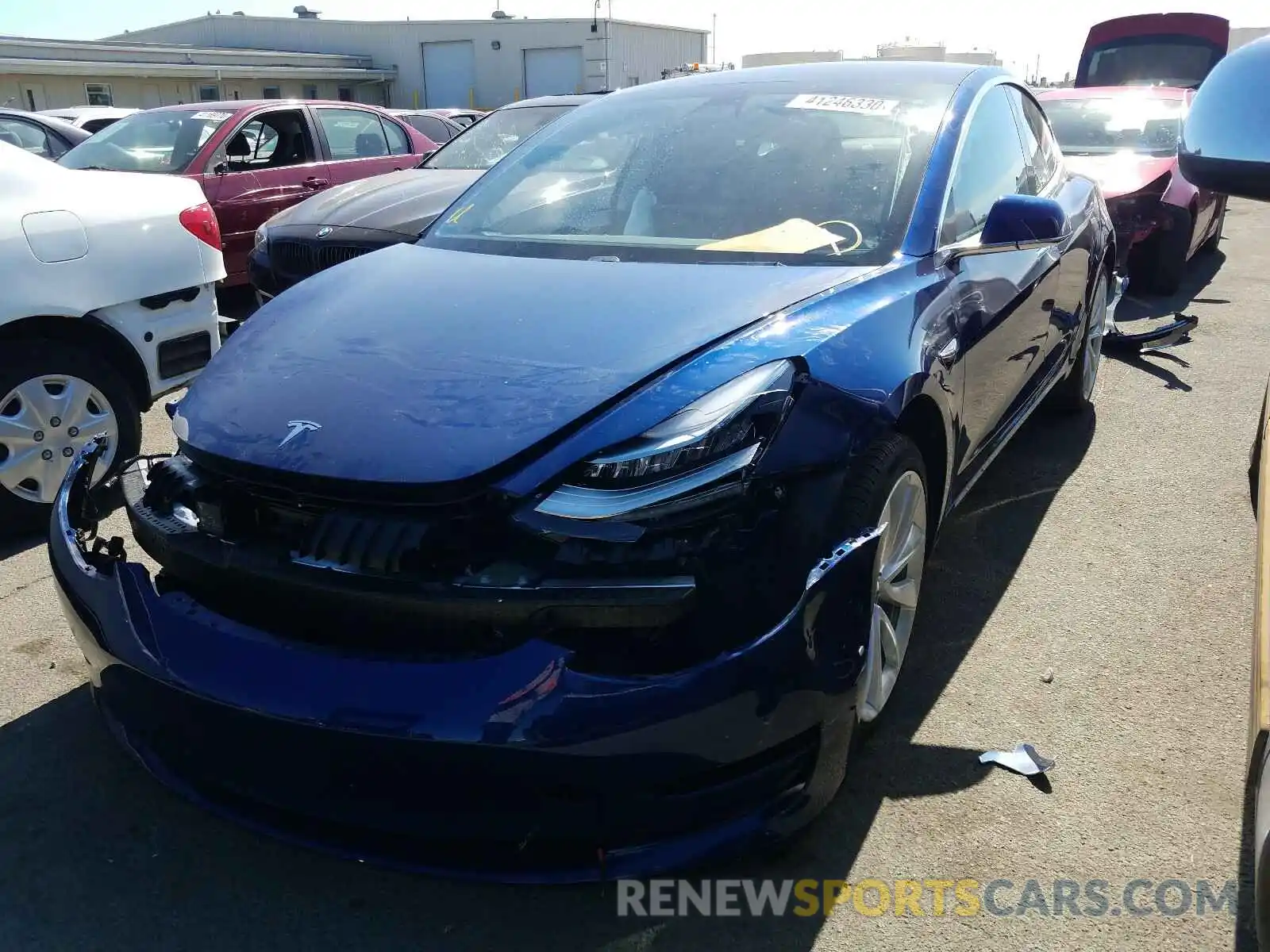 2 Photograph of a damaged car 5YJ3E1EA7KF495338 TESLA MODEL 3 2019