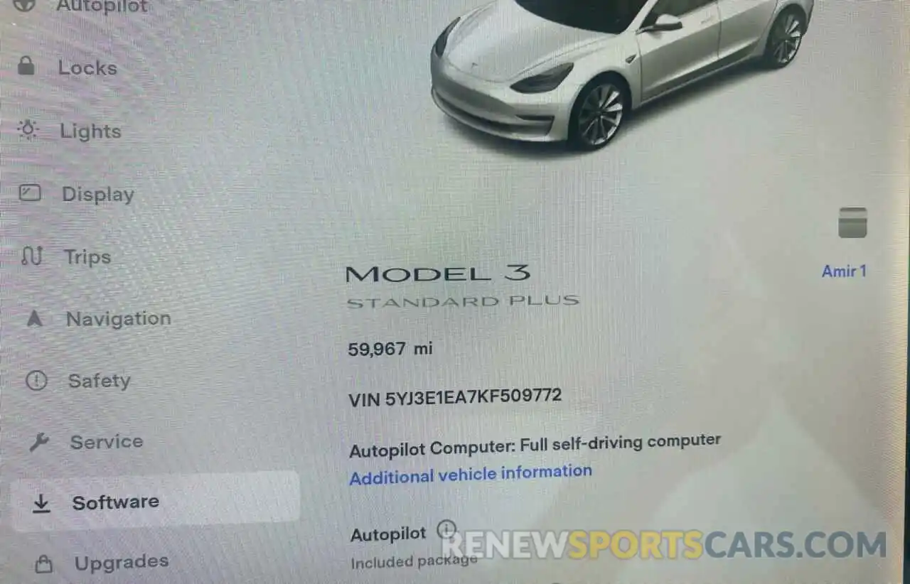 8 Photograph of a damaged car 5YJ3E1EA7KF509772 TESLA MODEL 3 2019