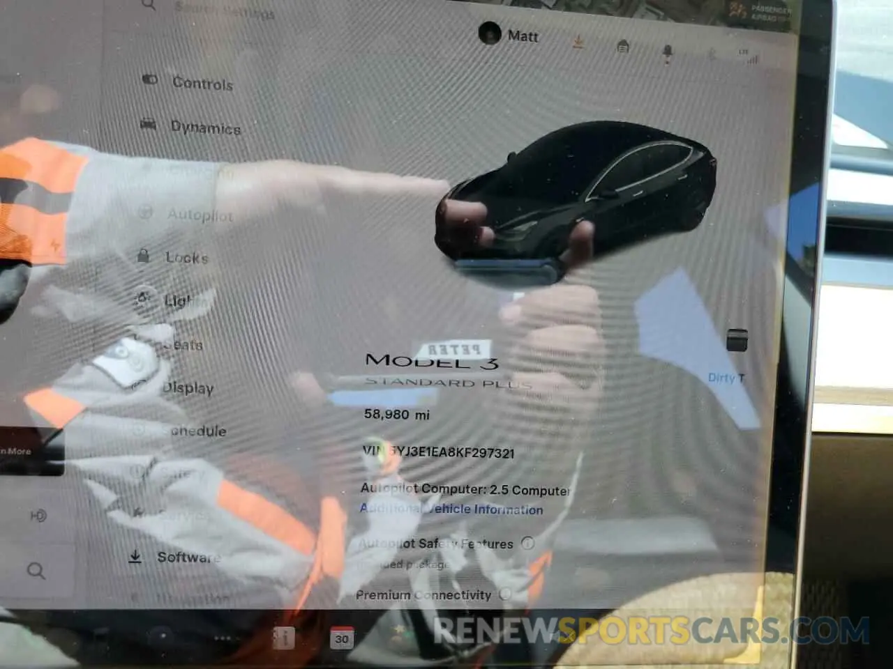 9 Photograph of a damaged car 5YJ3E1EA8KF297321 TESLA MODEL 3 2019