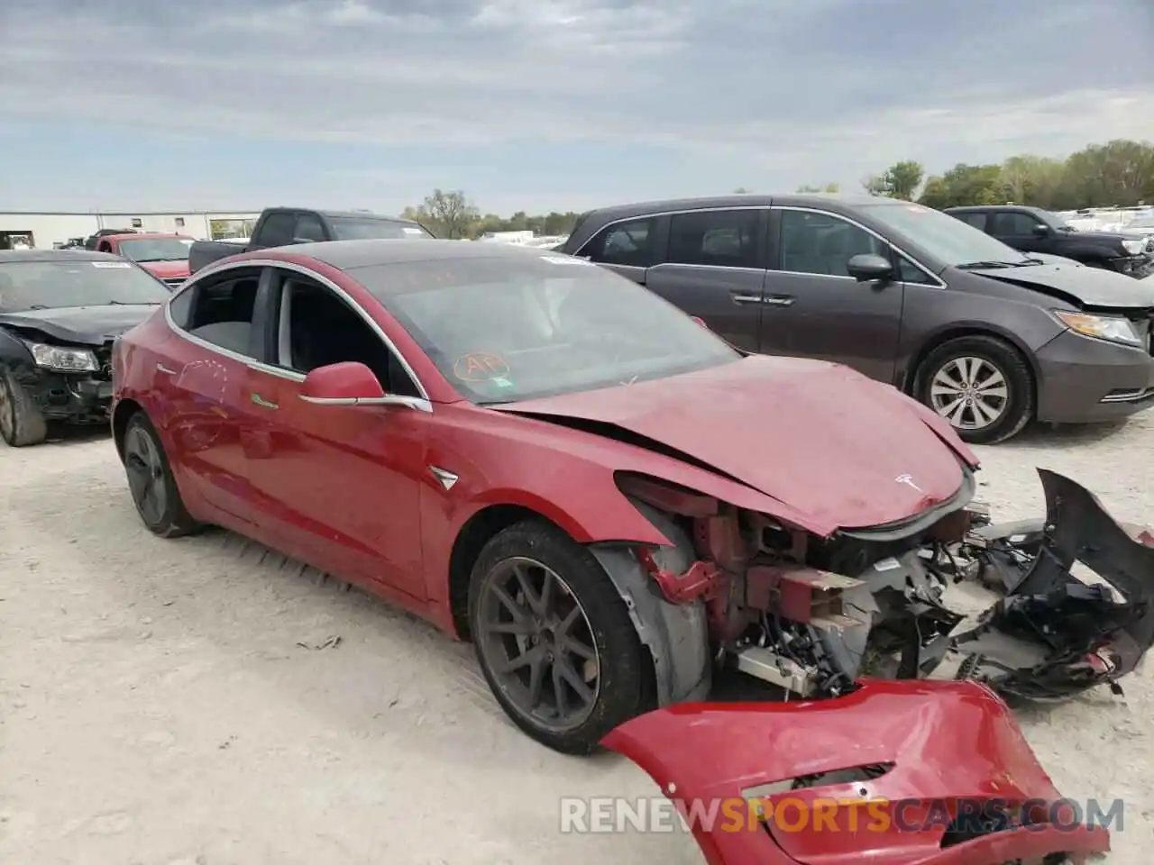 1 Photograph of a damaged car 5YJ3E1EA8KF298937 TESLA MODEL 3 2019