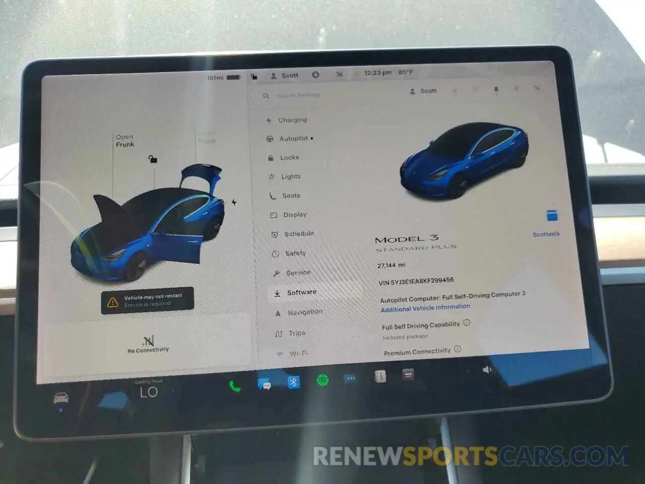 9 Photograph of a damaged car 5YJ3E1EA8KF299456 TESLA MODEL 3 2019