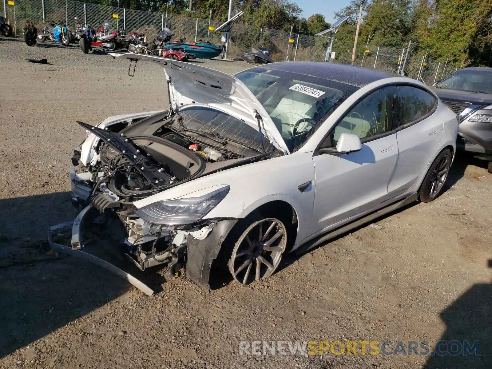 2 Photograph of a damaged car 5YJ3E1EA8KF302033 TESLA MODEL 3 2019