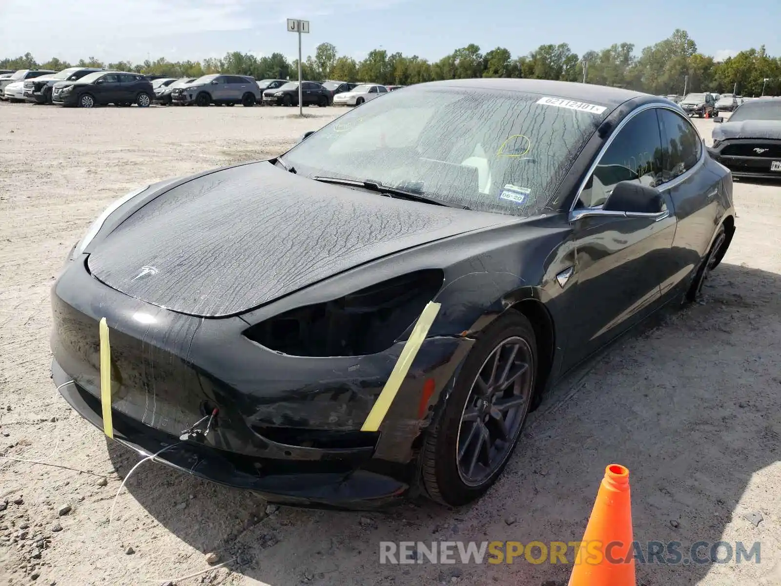 2 Photograph of a damaged car 5YJ3E1EA8KF302162 TESLA MODEL 3 2019