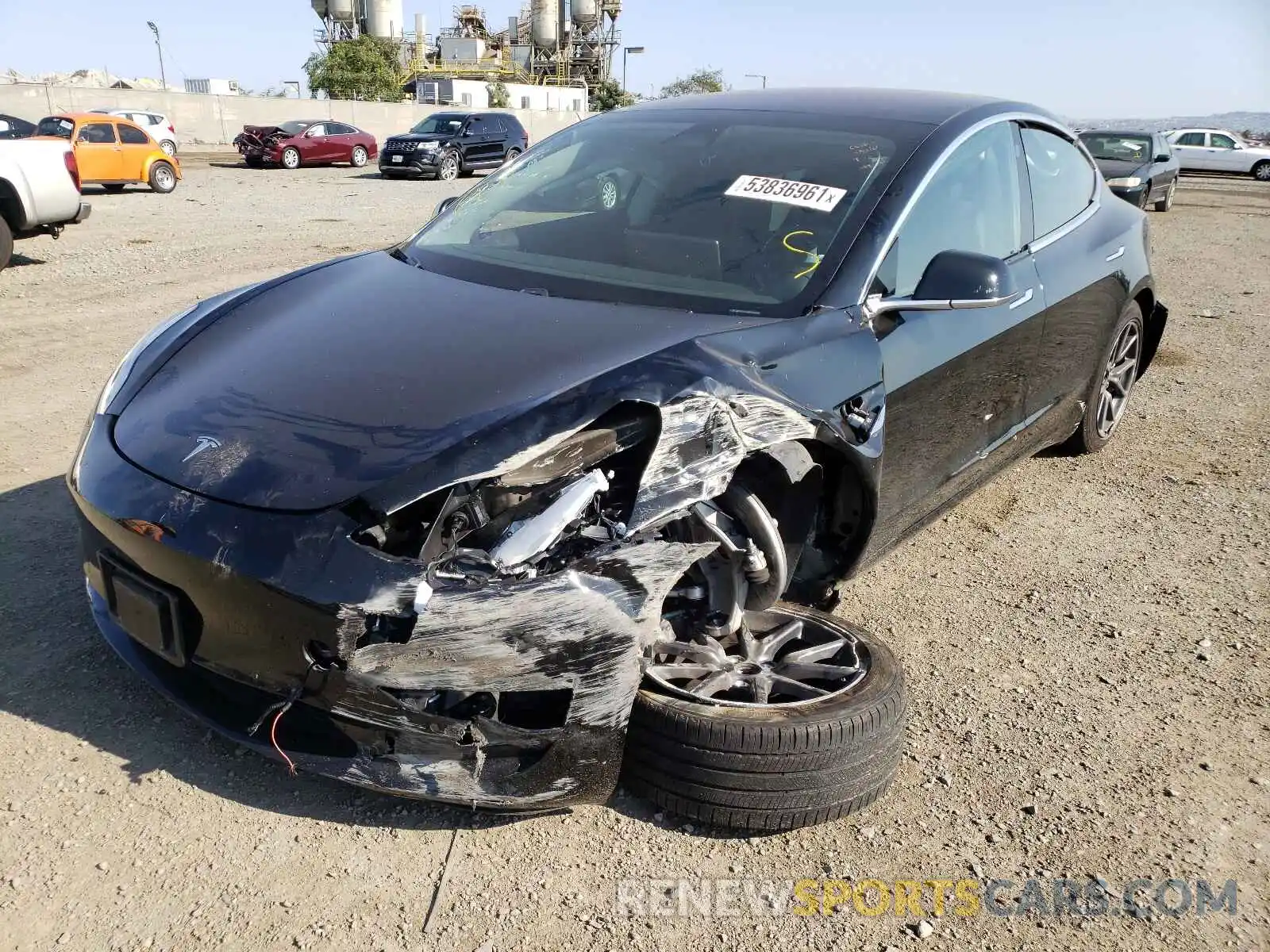 2 Photograph of a damaged car 5YJ3E1EA8KF305336 TESLA MODEL 3 2019