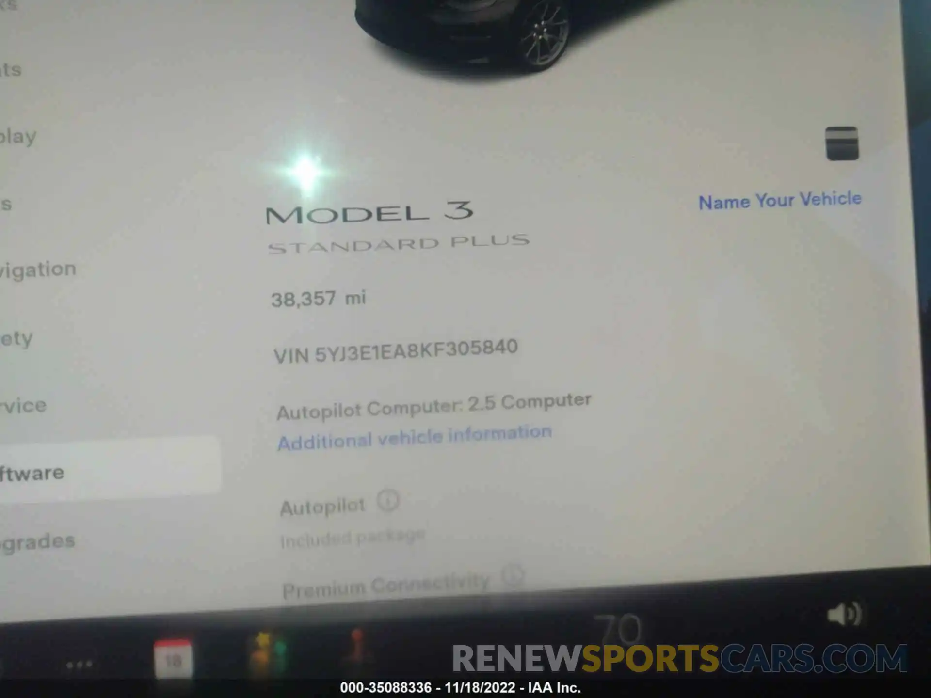 7 Photograph of a damaged car 5YJ3E1EA8KF305840 TESLA MODEL 3 2019