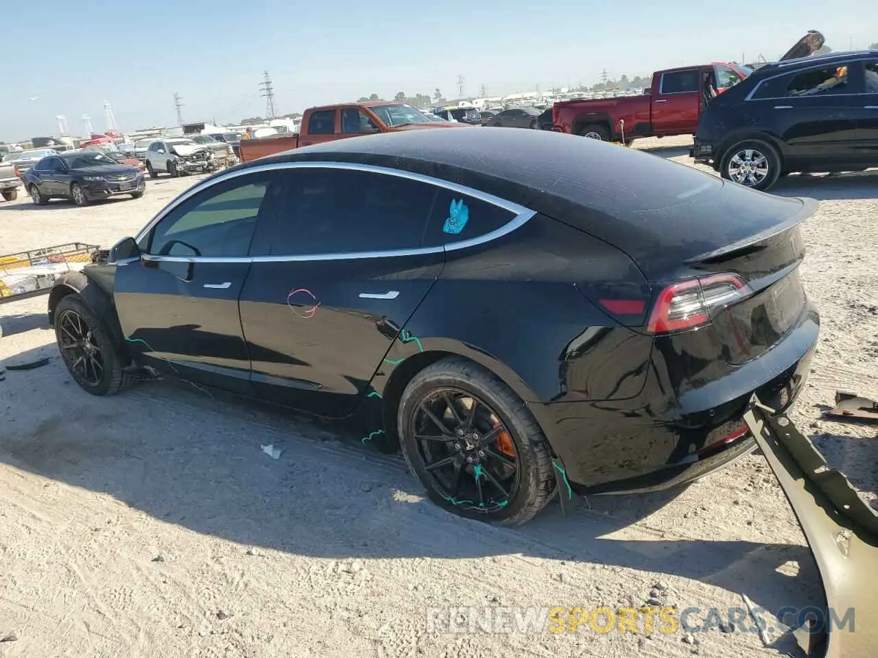 2 Photograph of a damaged car 5YJ3E1EA8KF306020 TESLA MODEL 3 2019