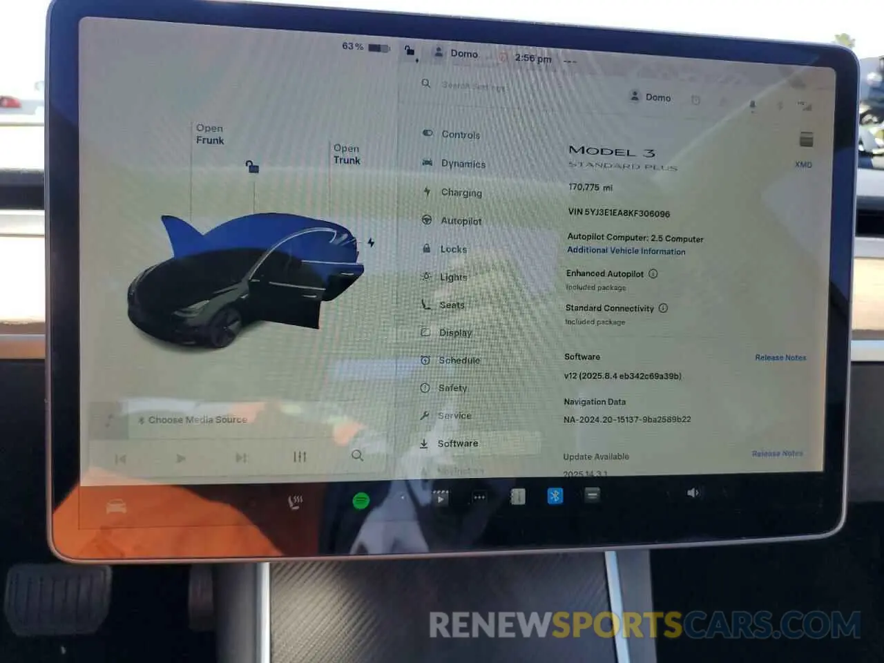 9 Photograph of a damaged car 5YJ3E1EA8KF306096 TESLA MODEL 3 2019