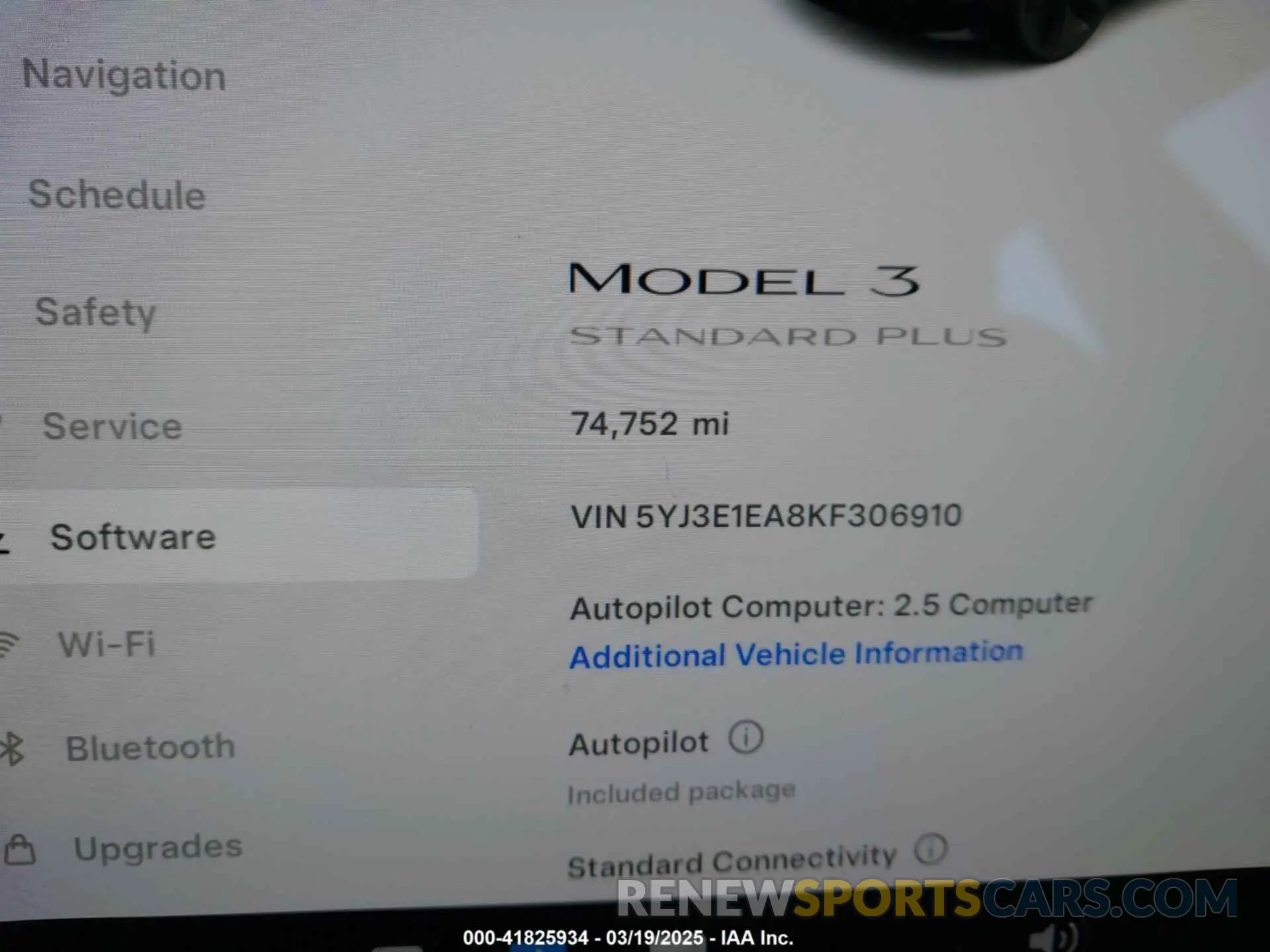 15 Photograph of a damaged car 5YJ3E1EA8KF306910 TESLA MODEL 3 2019