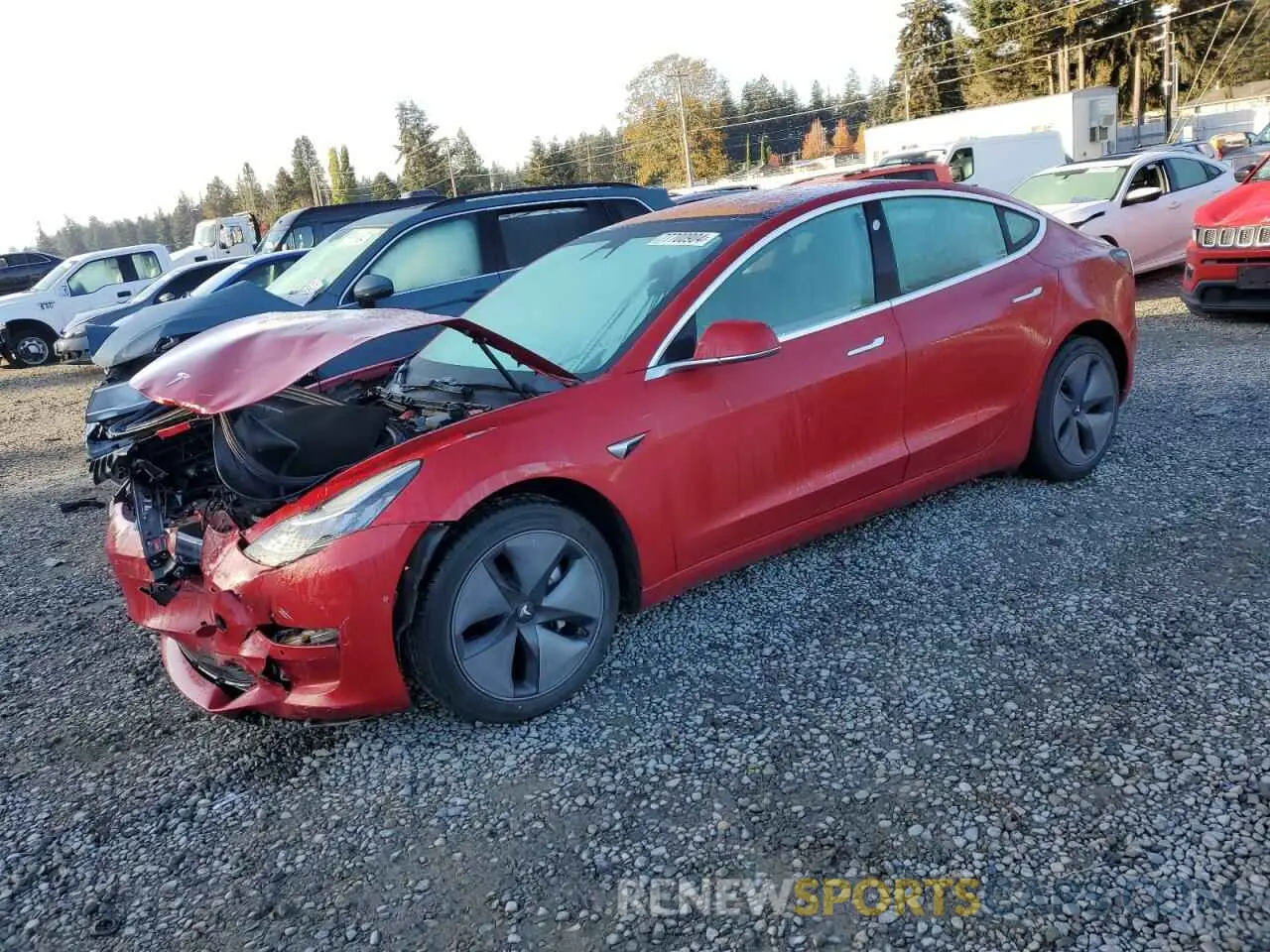 1 Photograph of a damaged car 5YJ3E1EA8KF313775 TESLA MODEL 3 2019