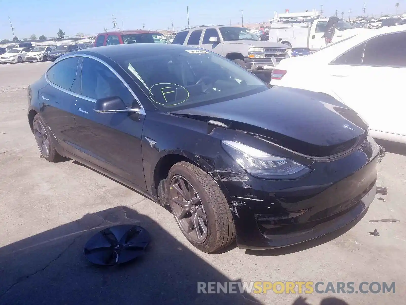 1 Photograph of a damaged car 5YJ3E1EA8KF316708 TESLA MODEL 3 2019