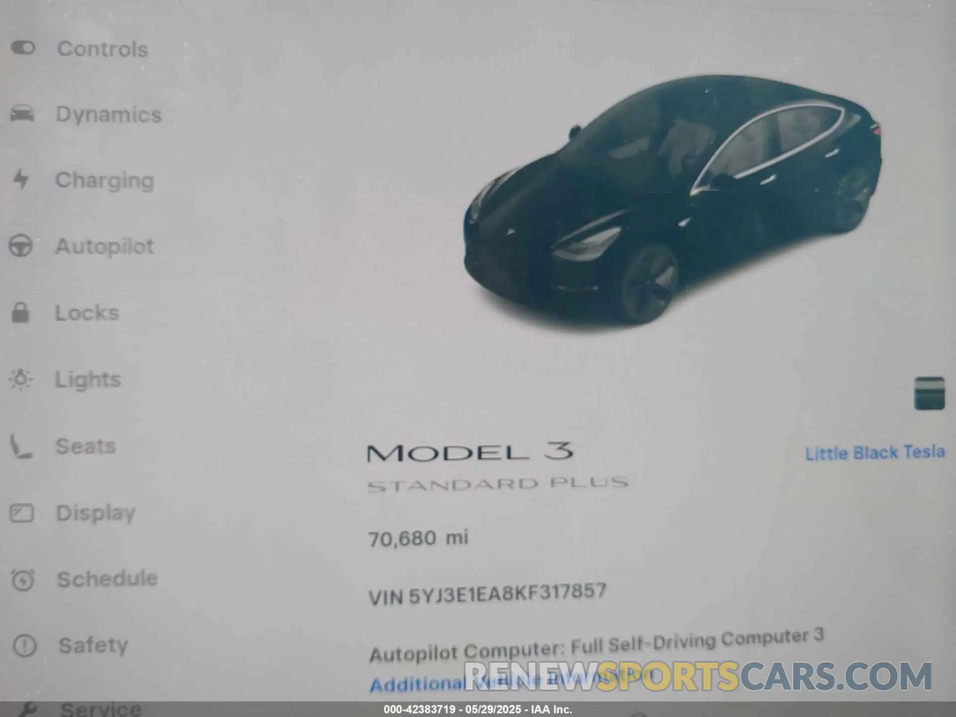 7 Photograph of a damaged car 5YJ3E1EA8KF317857 TESLA MODEL 3 2019