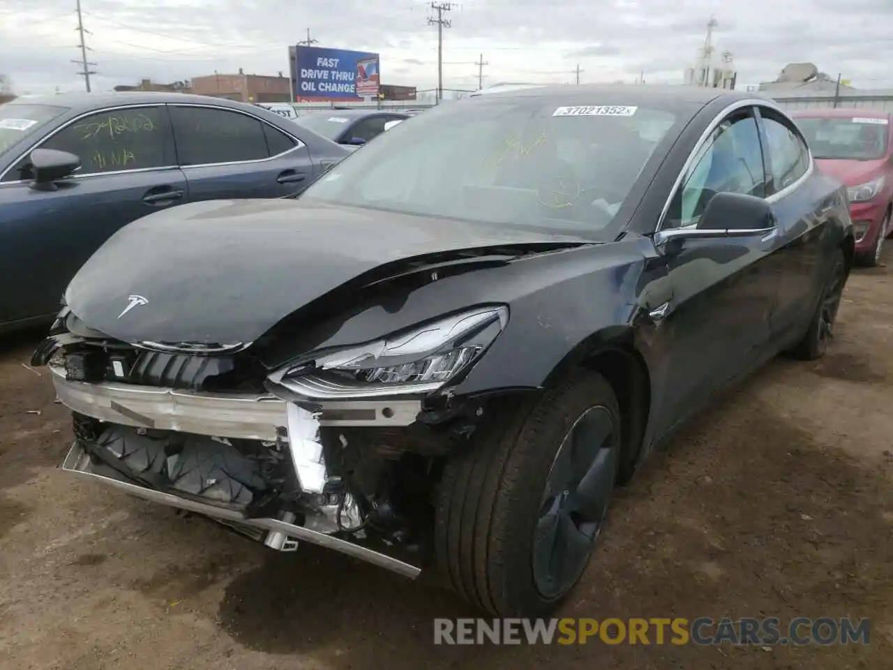 2 Photograph of a damaged car 5YJ3E1EA8KF399024 TESLA MODEL 3 2019