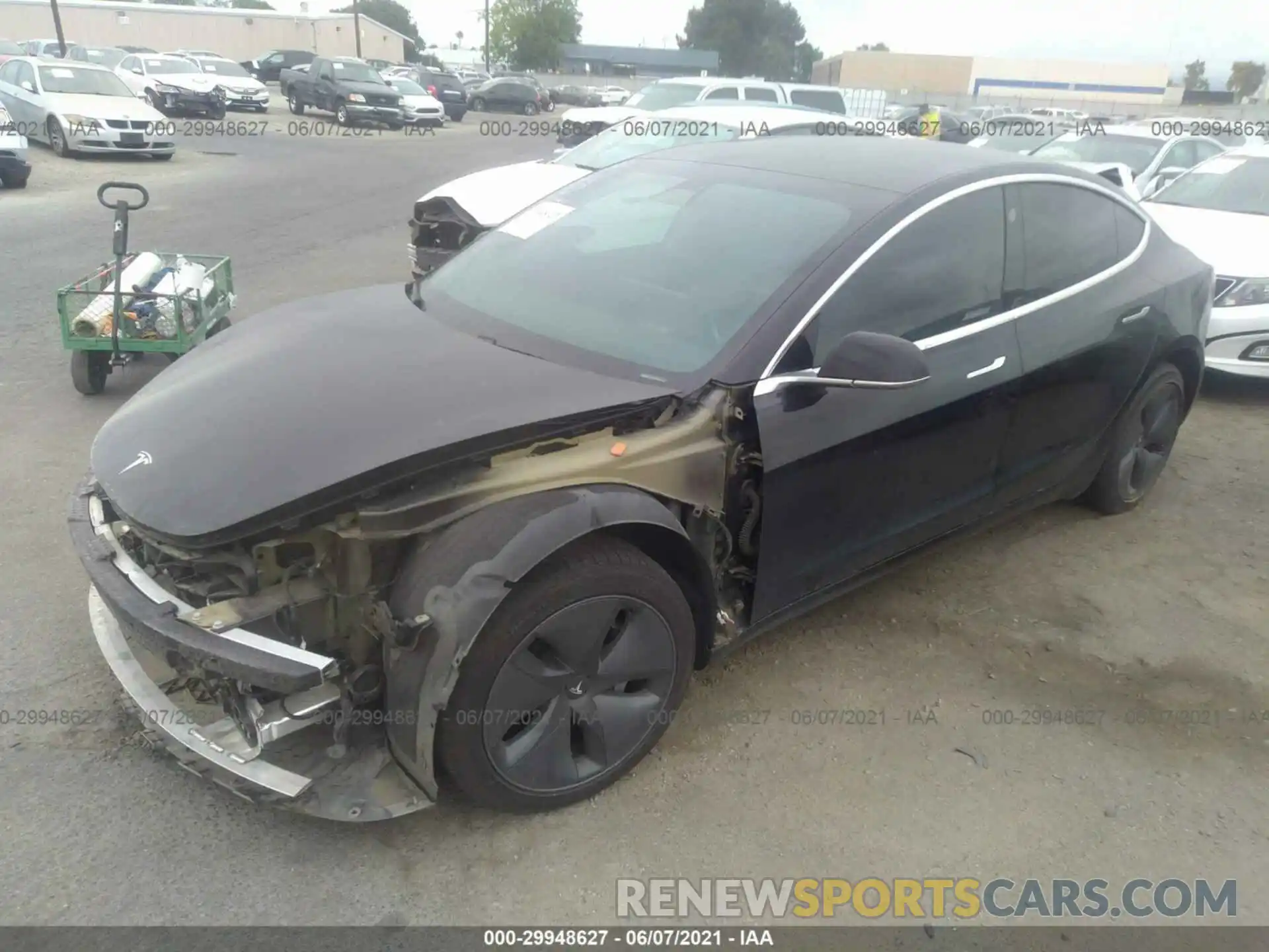 2 Photograph of a damaged car 5YJ3E1EA8KF399721 TESLA MODEL 3 2019