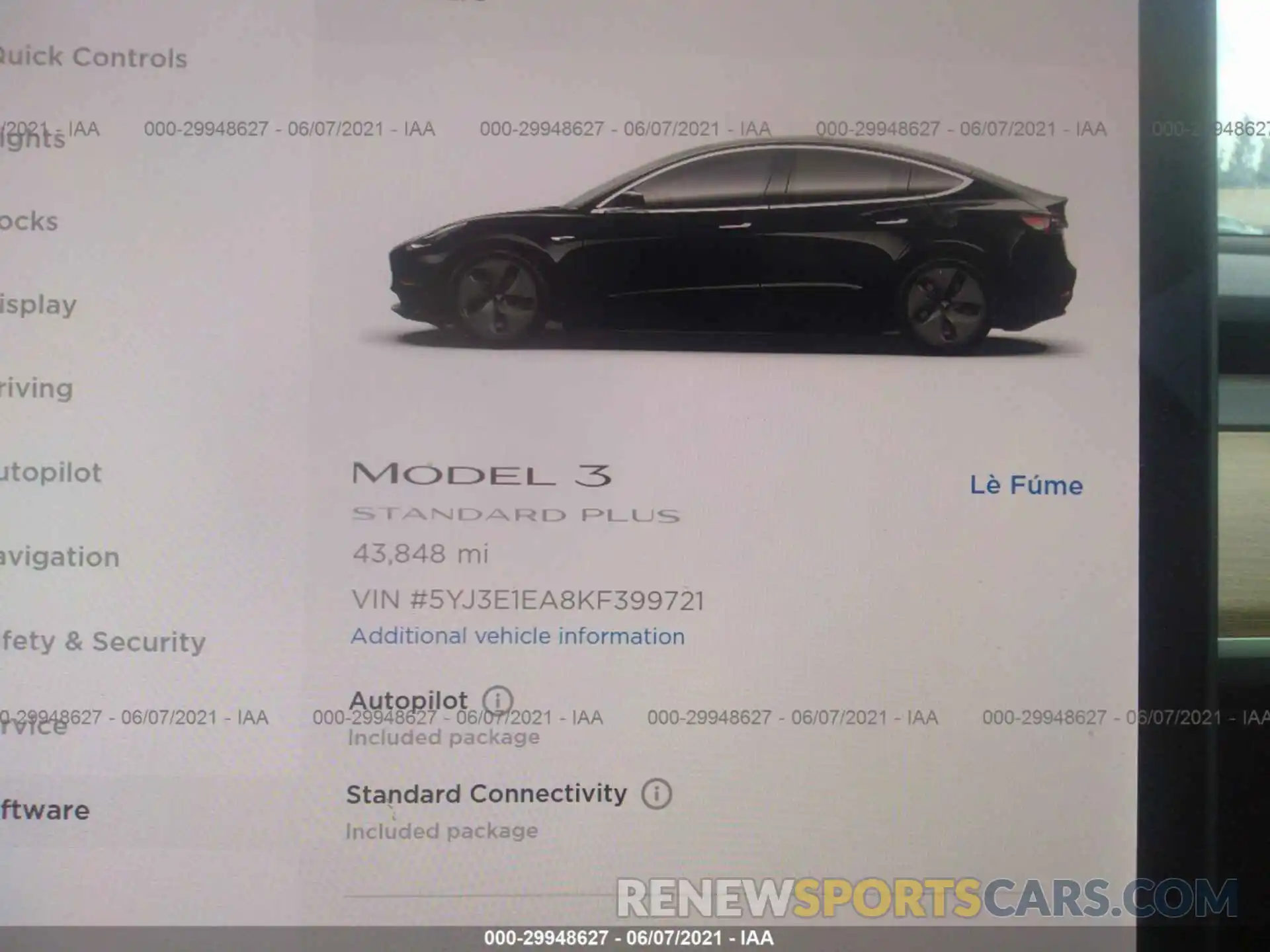 7 Photograph of a damaged car 5YJ3E1EA8KF399721 TESLA MODEL 3 2019