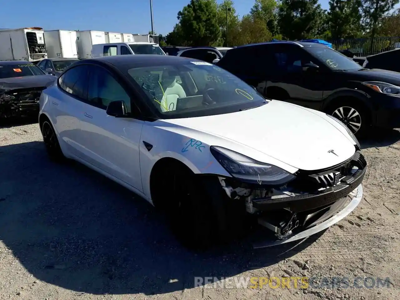 1 Photograph of a damaged car 5YJ3E1EA8KF419434 TESLA MODEL 3 2019