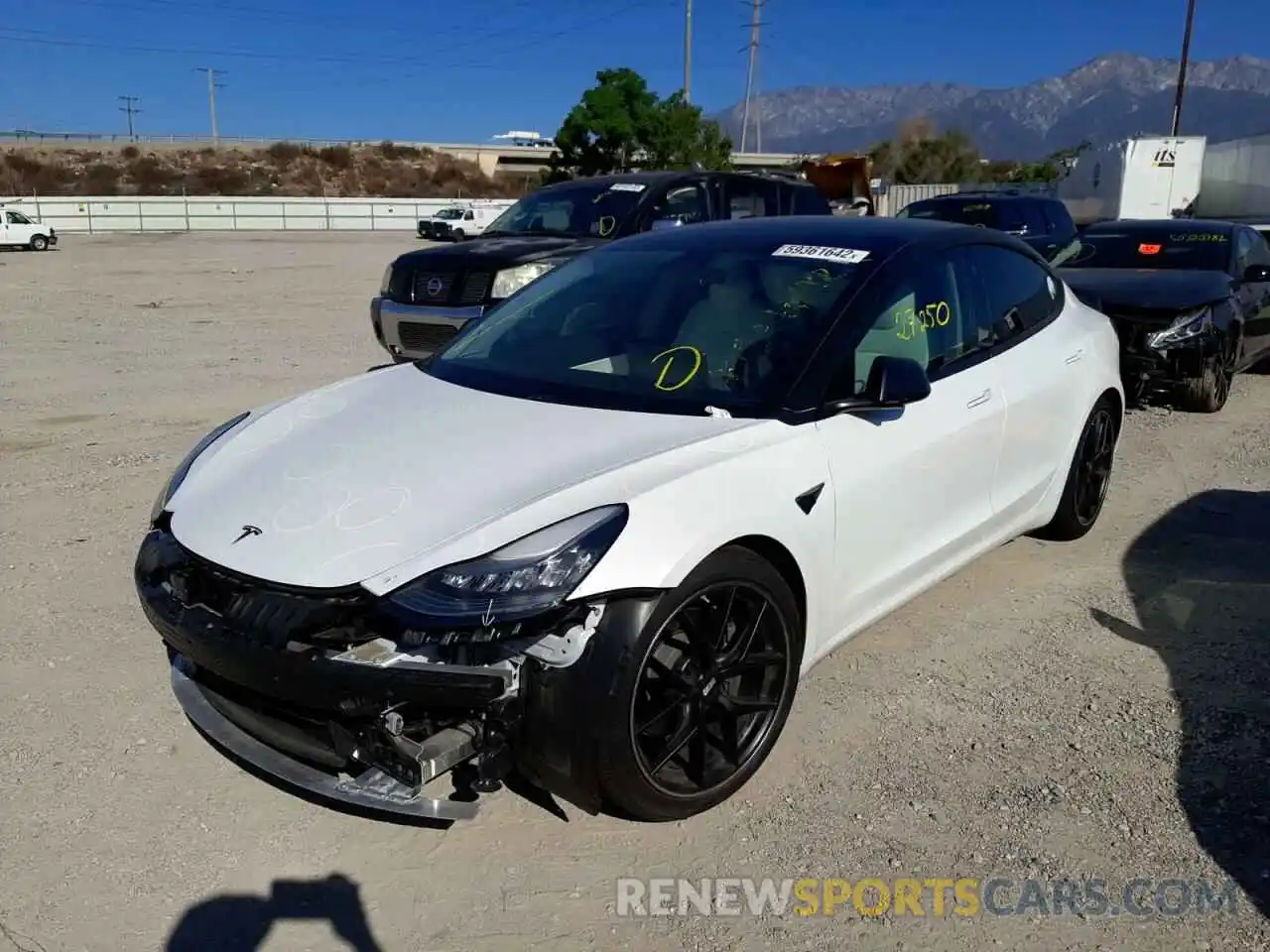 2 Photograph of a damaged car 5YJ3E1EA8KF419434 TESLA MODEL 3 2019