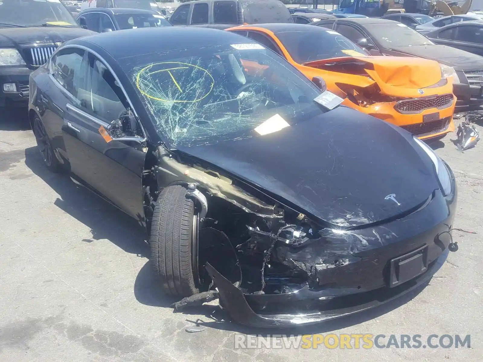 1 Photograph of a damaged car 5YJ3E1EA8KF421118 TESLA MODEL 3 2019