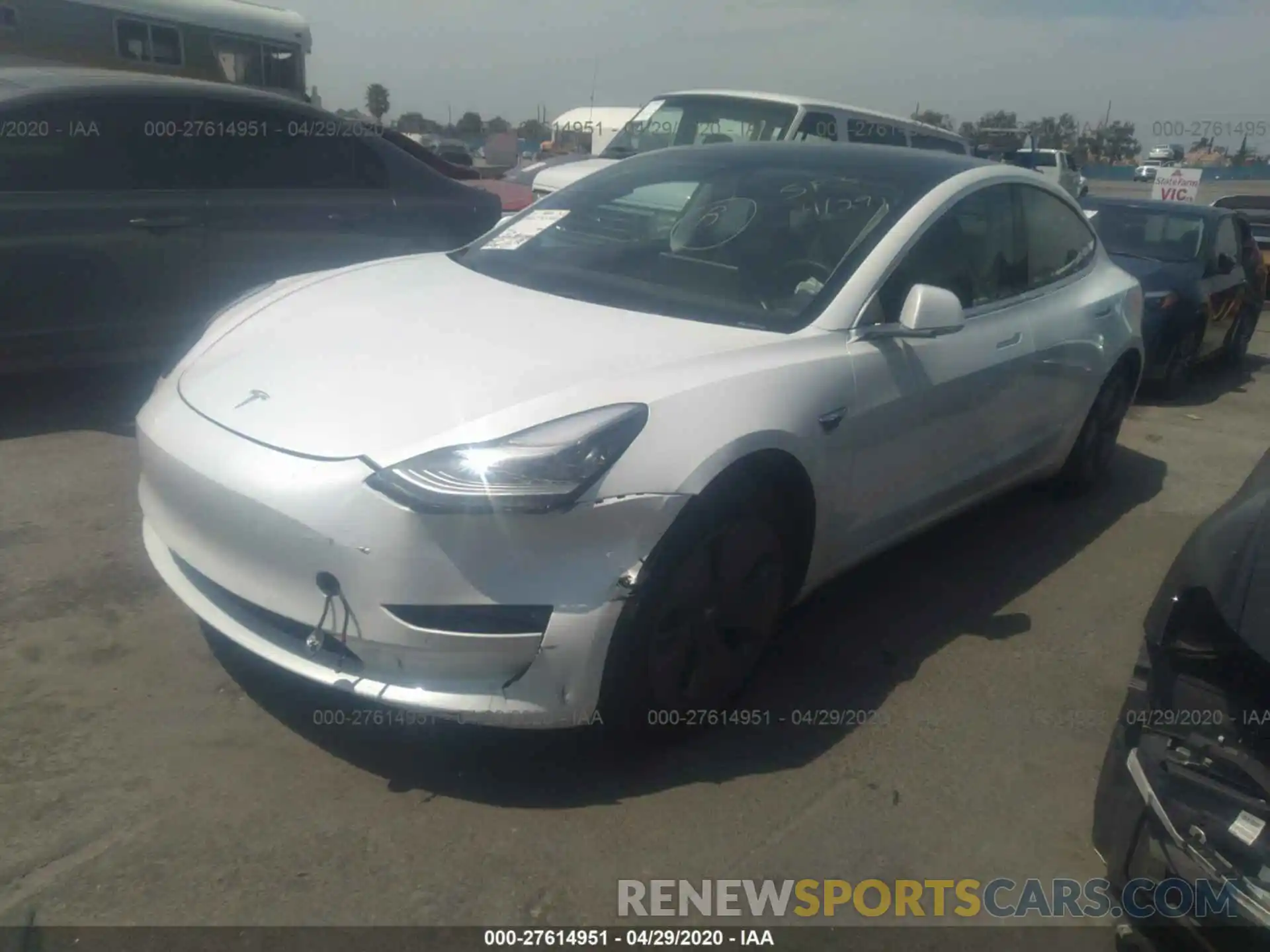 2 Photograph of a damaged car 5YJ3E1EA8KF423015 TESLA MODEL 3 2019