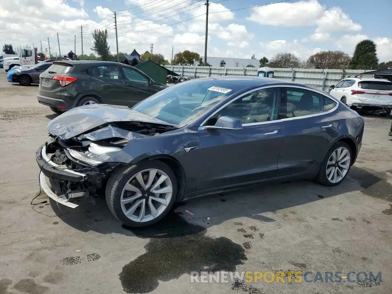 1 Photograph of a damaged car 5YJ3E1EA8KF436363 TESLA MODEL 3 2019
