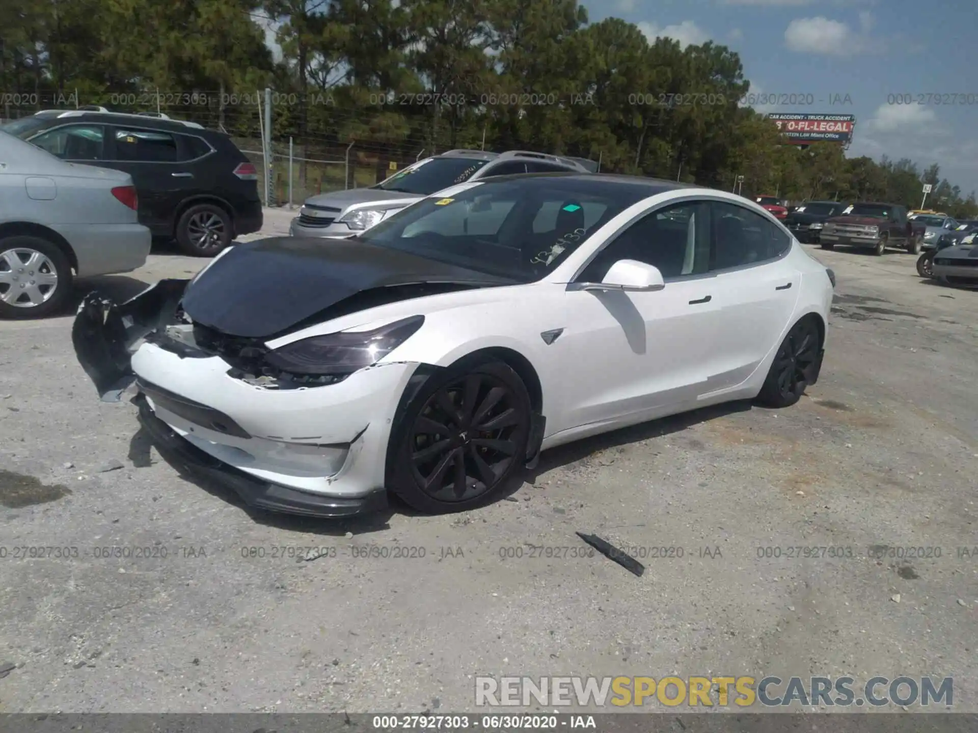 2 Photograph of a damaged car 5YJ3E1EA8KF436430 TESLA MODEL 3 2019