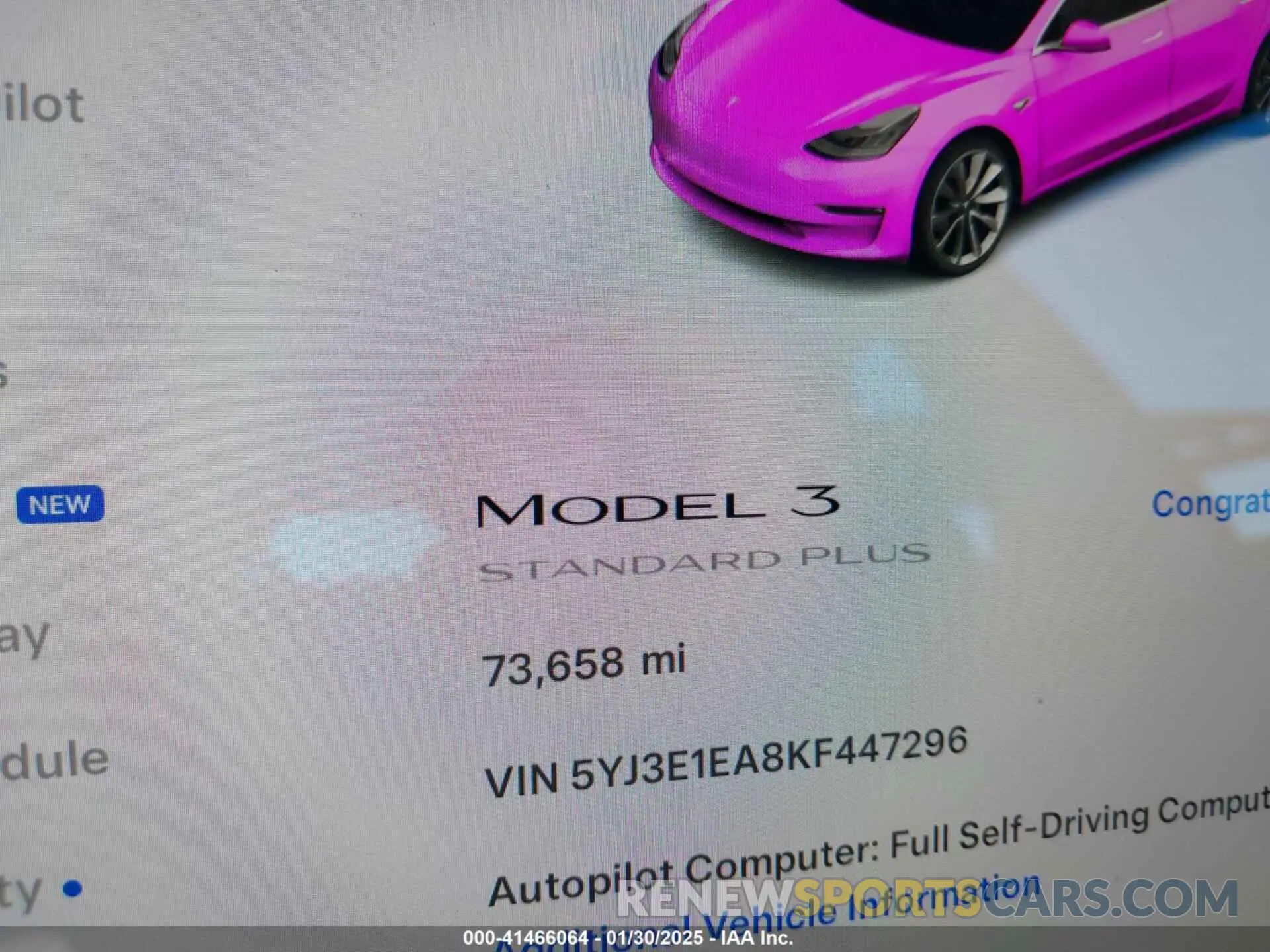 16 Photograph of a damaged car 5YJ3E1EA8KF447296 TESLA MODEL 3 2019