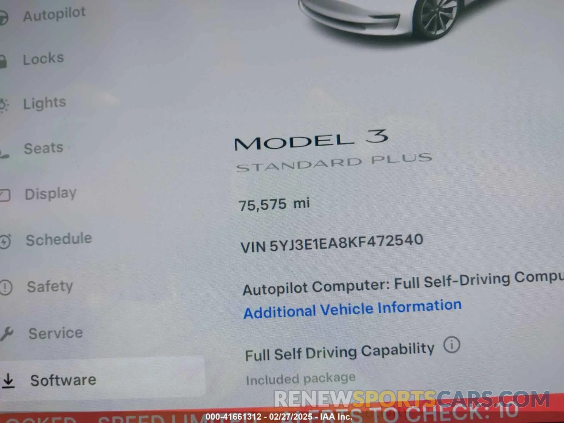 16 Photograph of a damaged car 5YJ3E1EA8KF472540 TESLA MODEL 3 2019