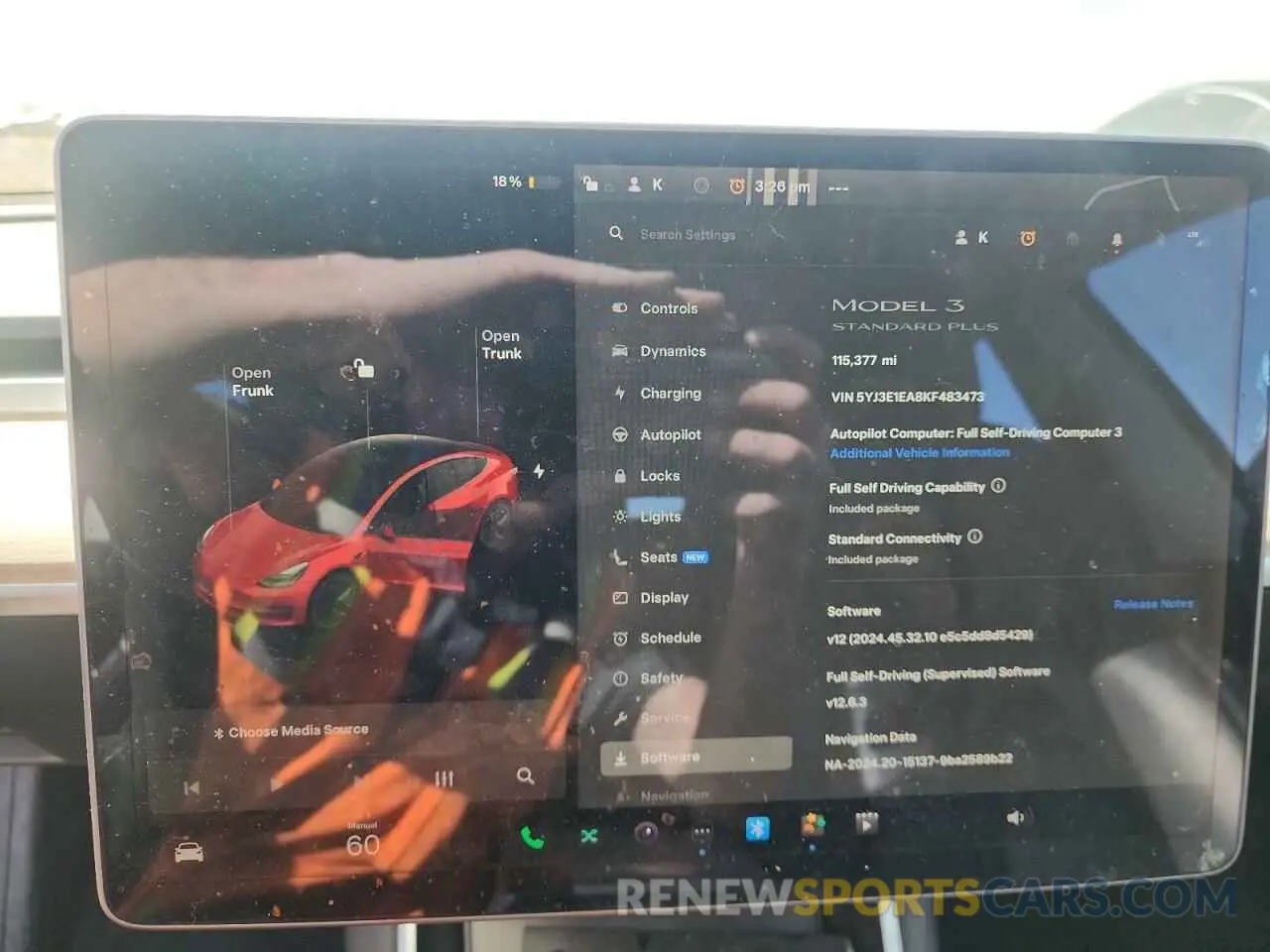 9 Photograph of a damaged car 5YJ3E1EA8KF483473 TESLA MODEL 3 2019