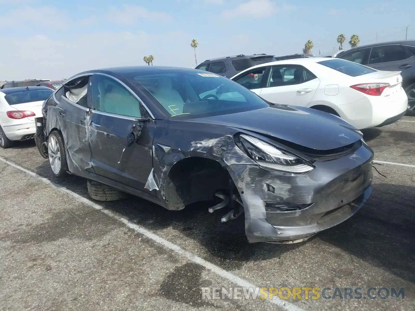 1 Photograph of a damaged car 5YJ3E1EA8KF486731 TESLA MODEL 3 2019