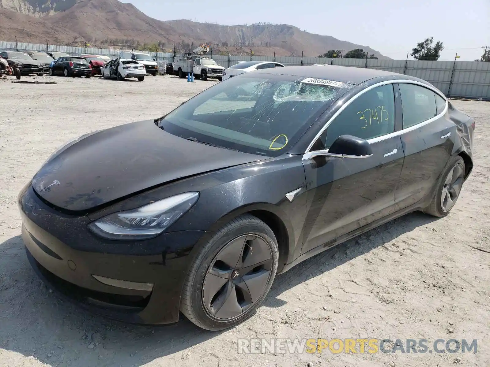 2 Photograph of a damaged car 5YJ3E1EA9KF297019 TESLA MODEL 3 2019